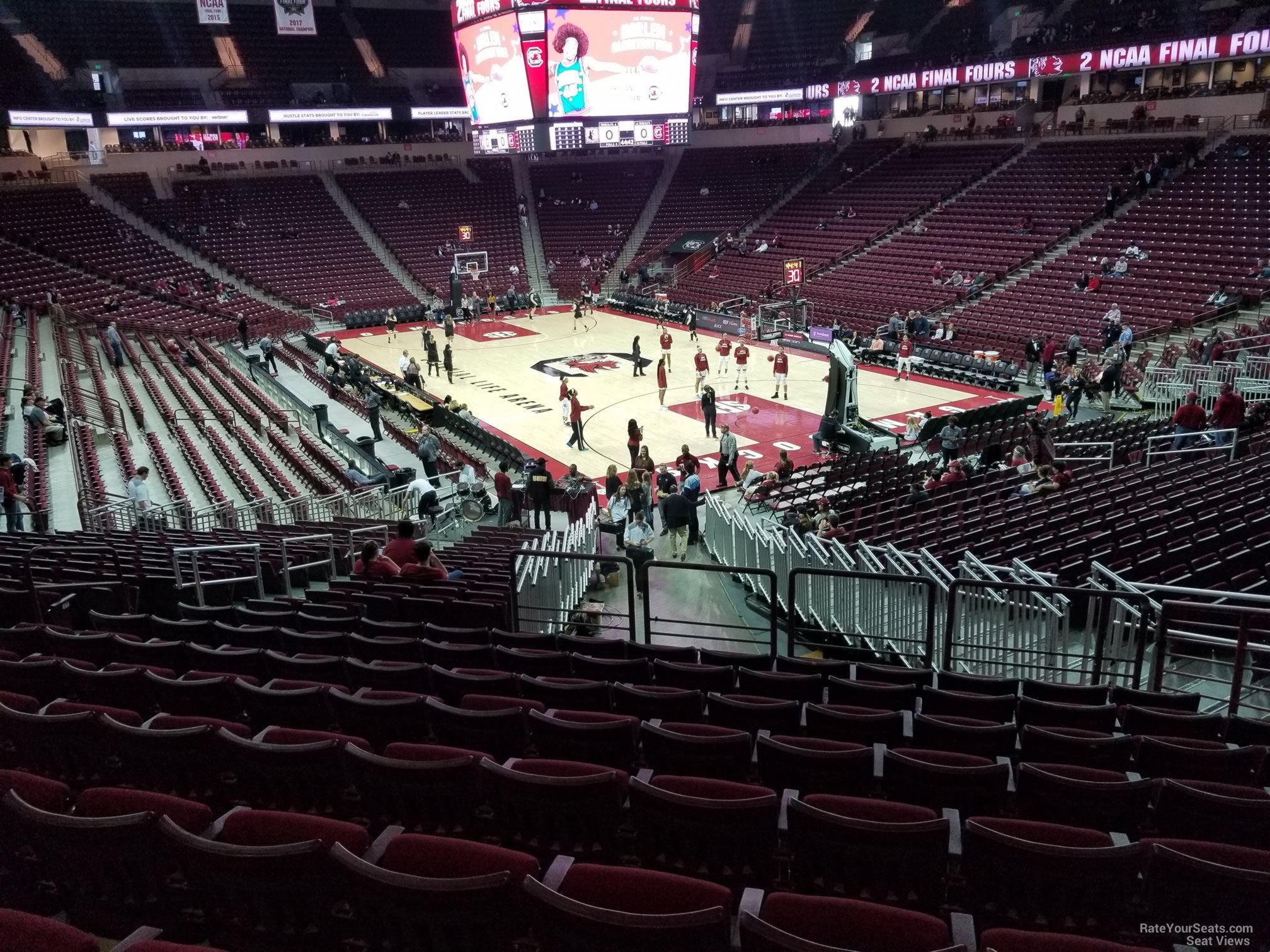 section 111, row 25 seat view  for basketball - colonial life arena