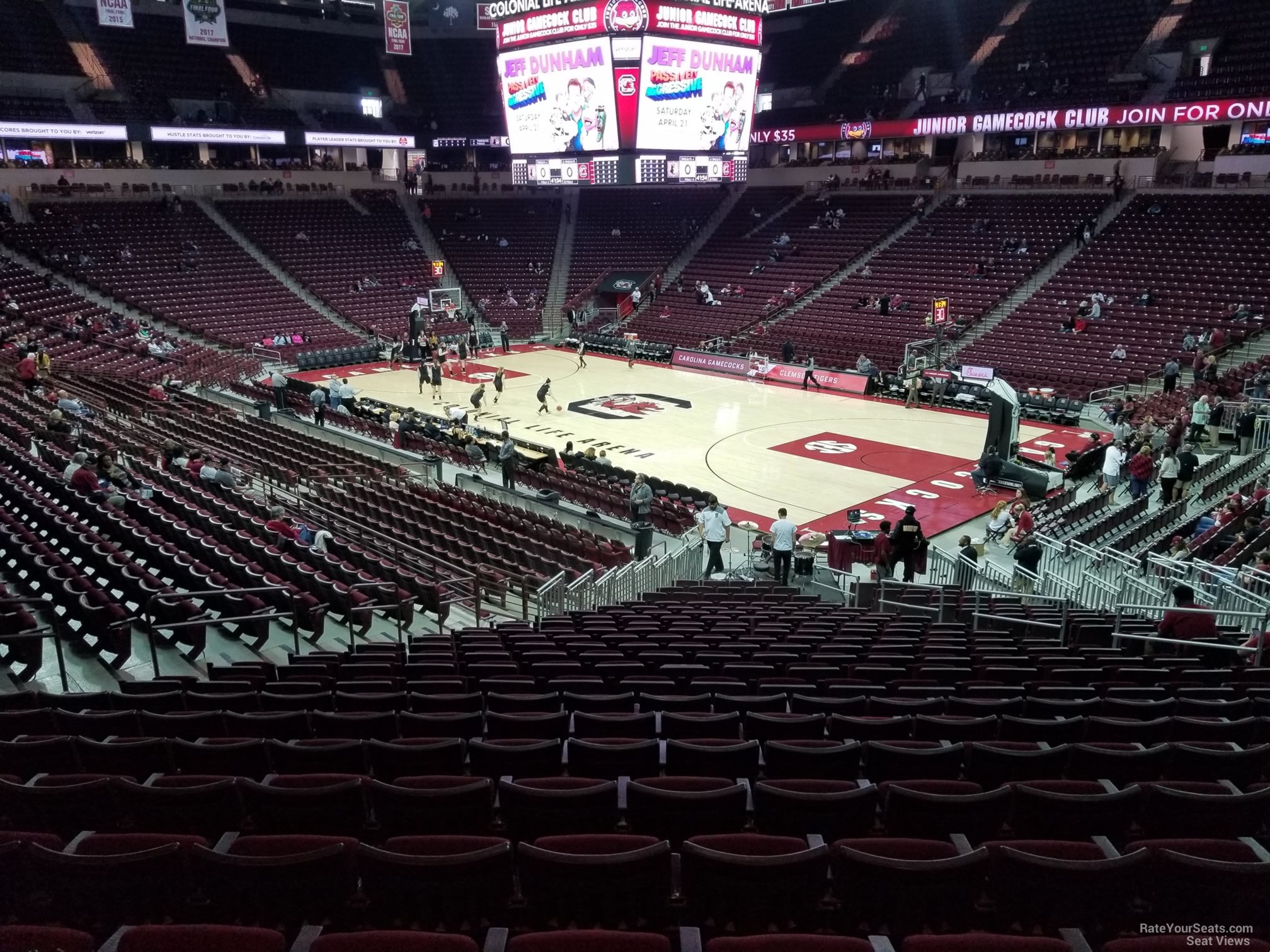section 112, row 25 seat view  for basketball - colonial life arena