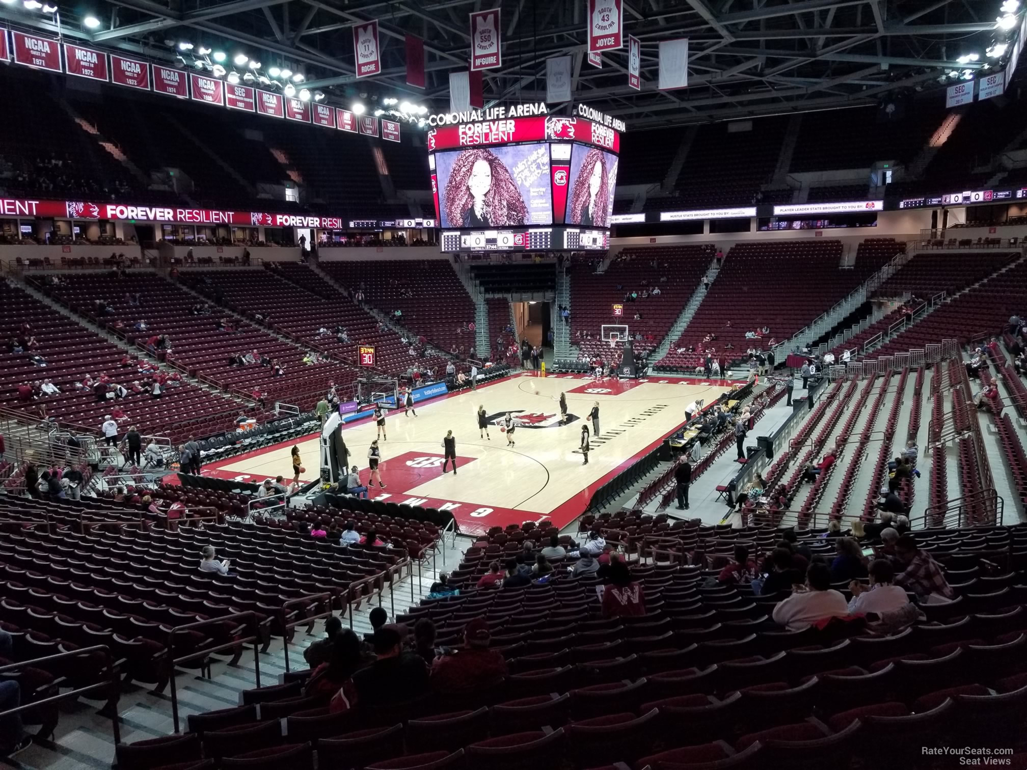 section 116, row 25 seat view  for basketball - colonial life arena