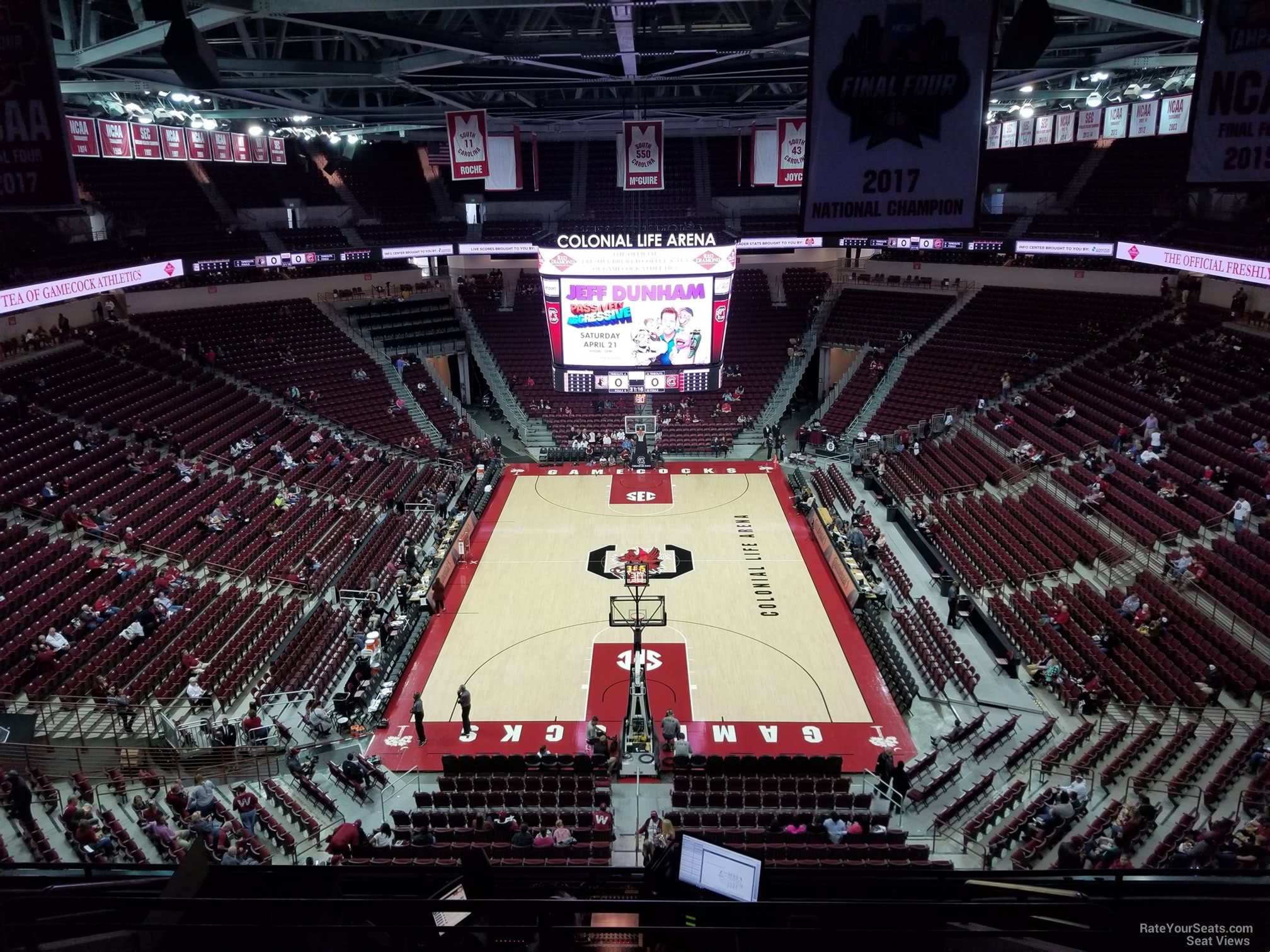 section 201, row 7 seat view  for basketball - colonial life arena