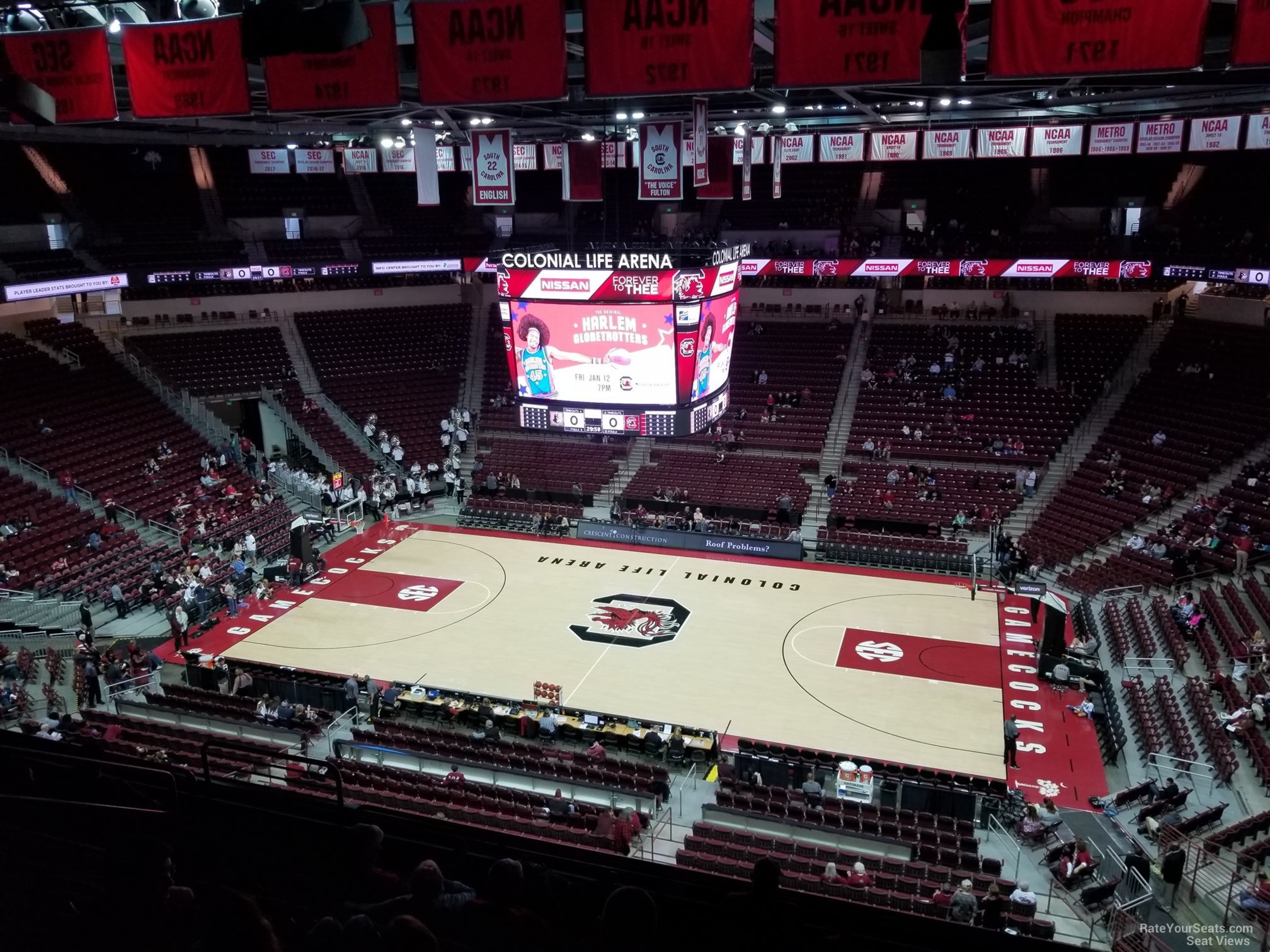 section 207, row 7 seat view  for basketball - colonial life arena