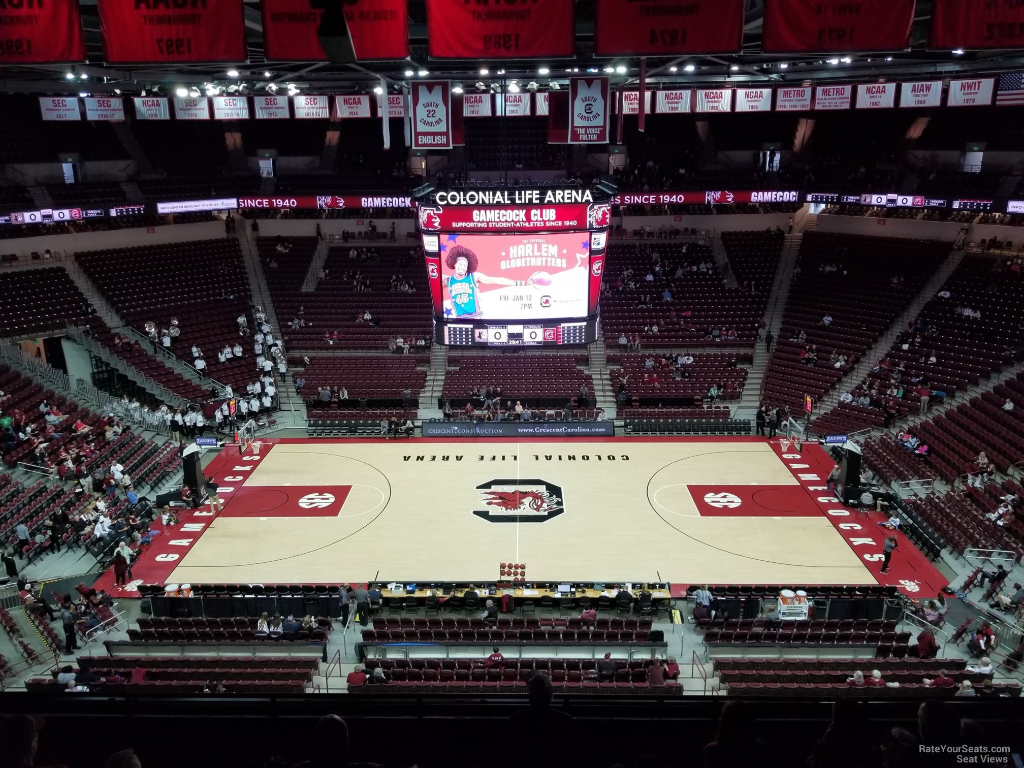 section 208, row 7 seat view  for basketball - colonial life arena