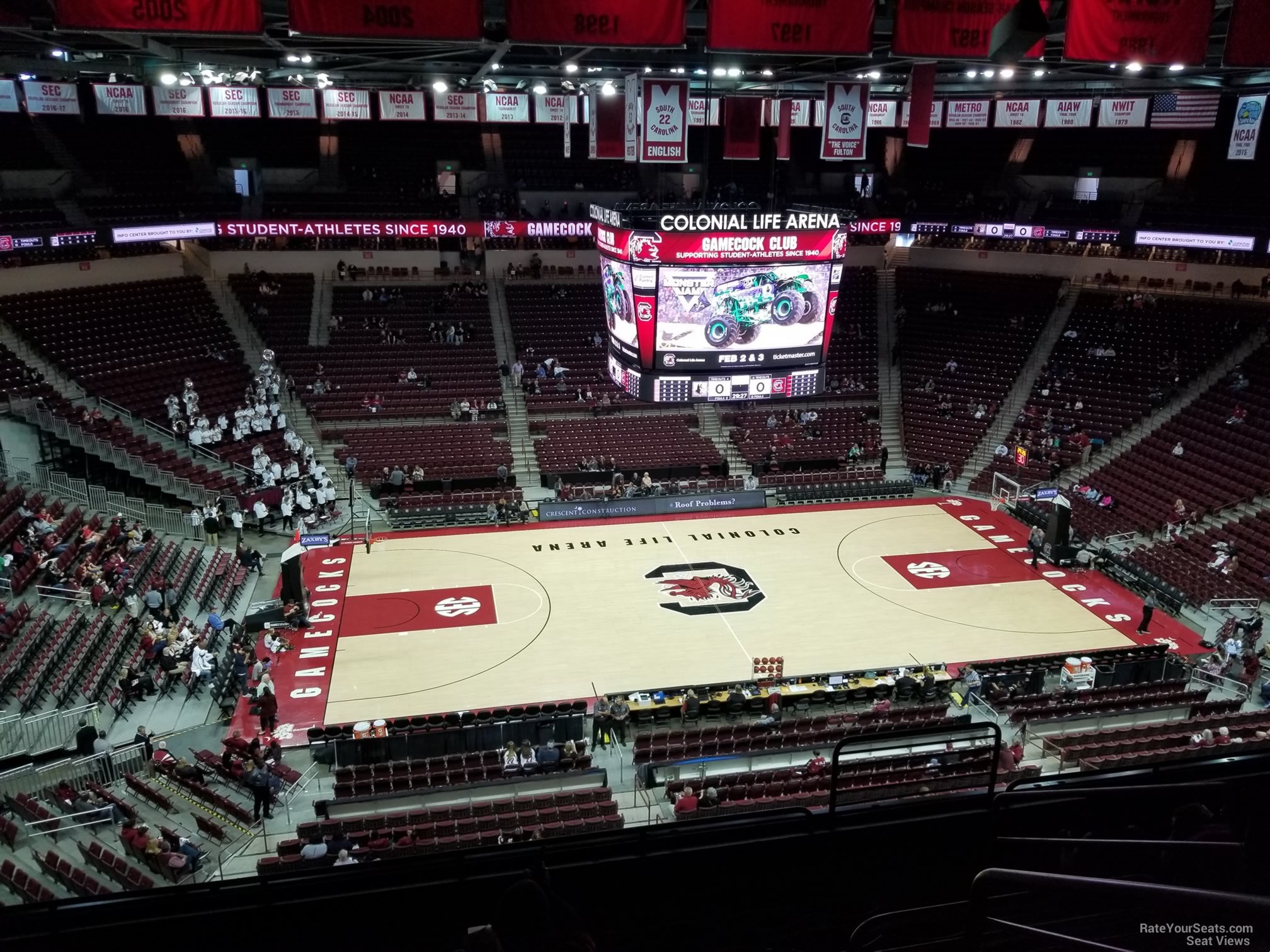 section 209, row 7 seat view  for basketball - colonial life arena