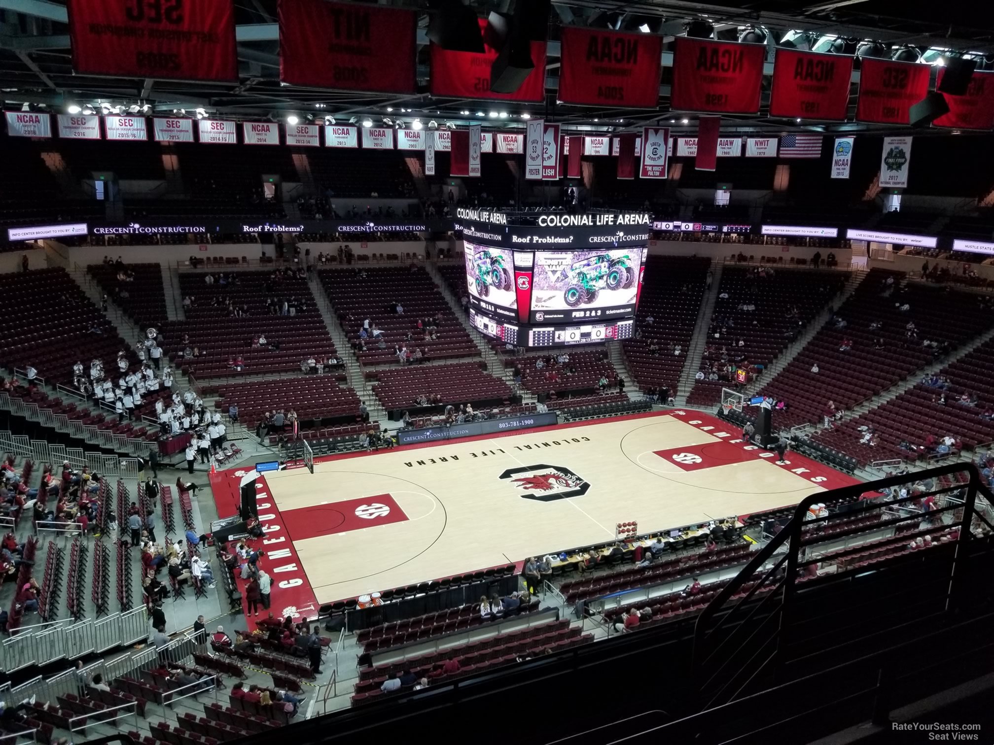 section 210, row 7 seat view  for basketball - colonial life arena