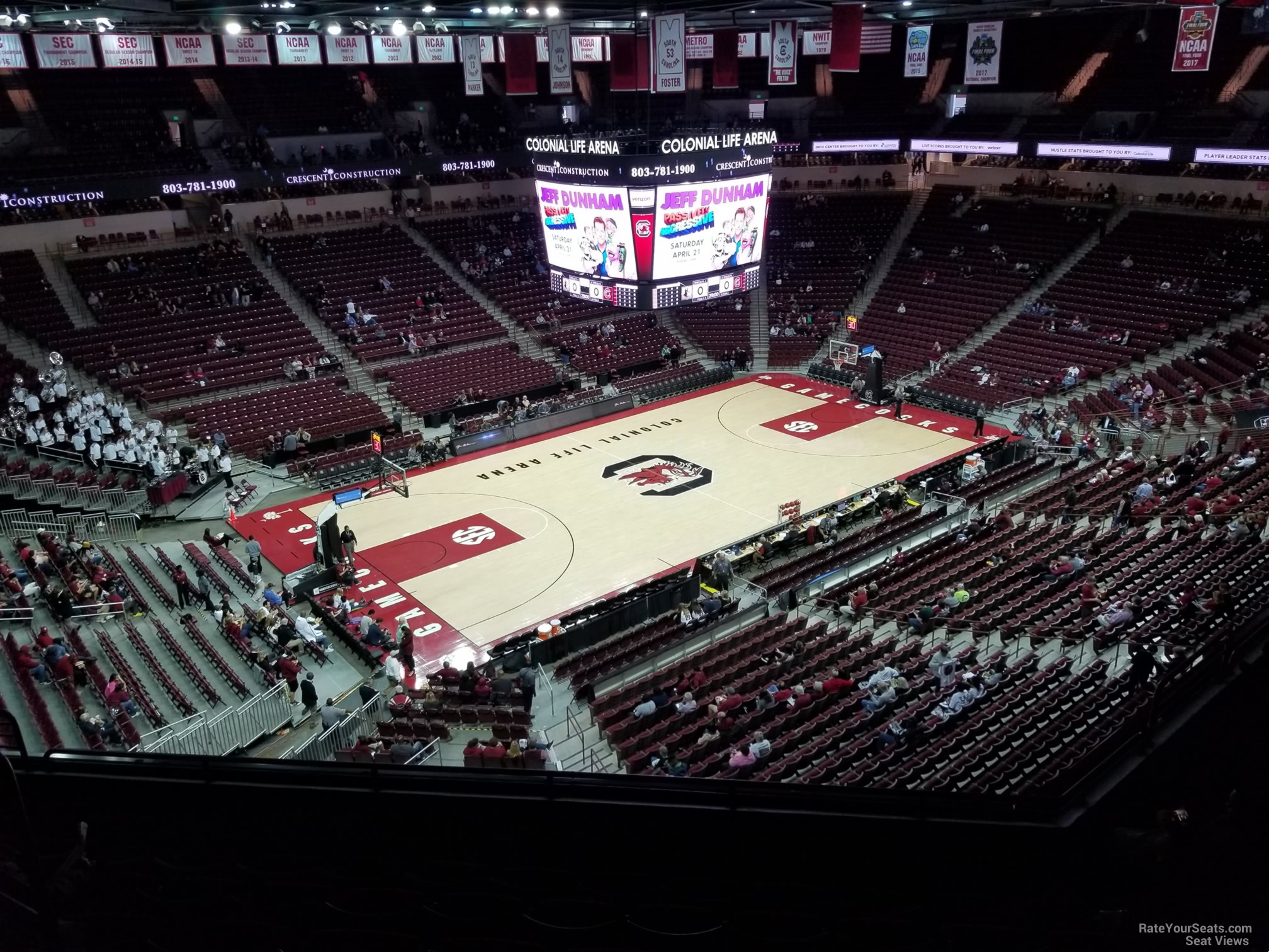 section 211, row 7 seat view  for basketball - colonial life arena