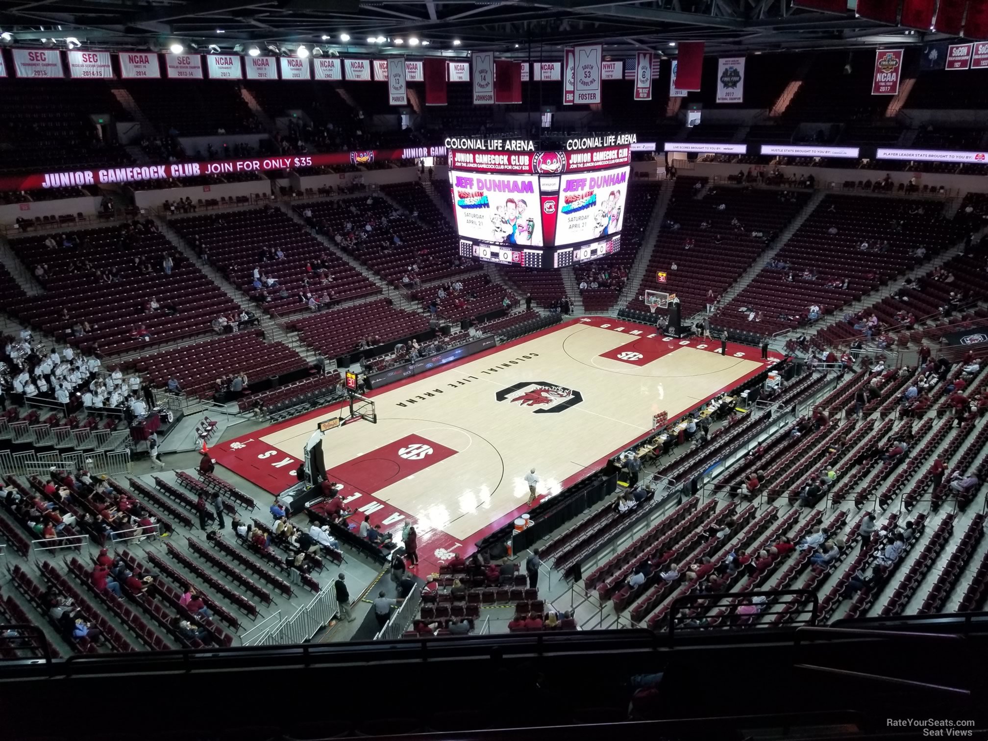 section 212, row 7 seat view  for basketball - colonial life arena