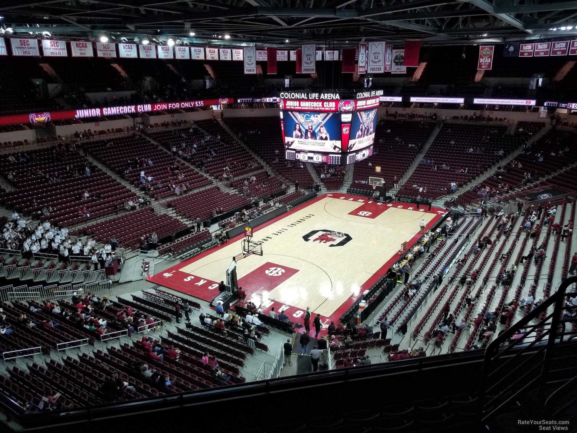 section 213, row 7 seat view  for basketball - colonial life arena