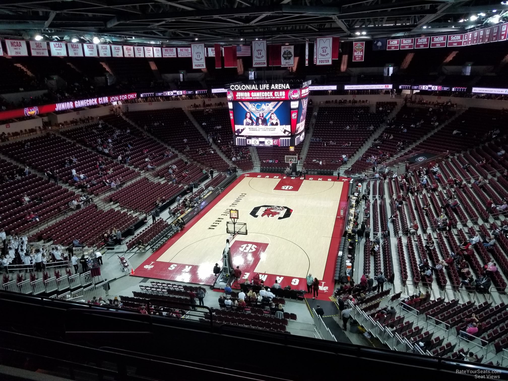 section 214, row 7 seat view  for basketball - colonial life arena