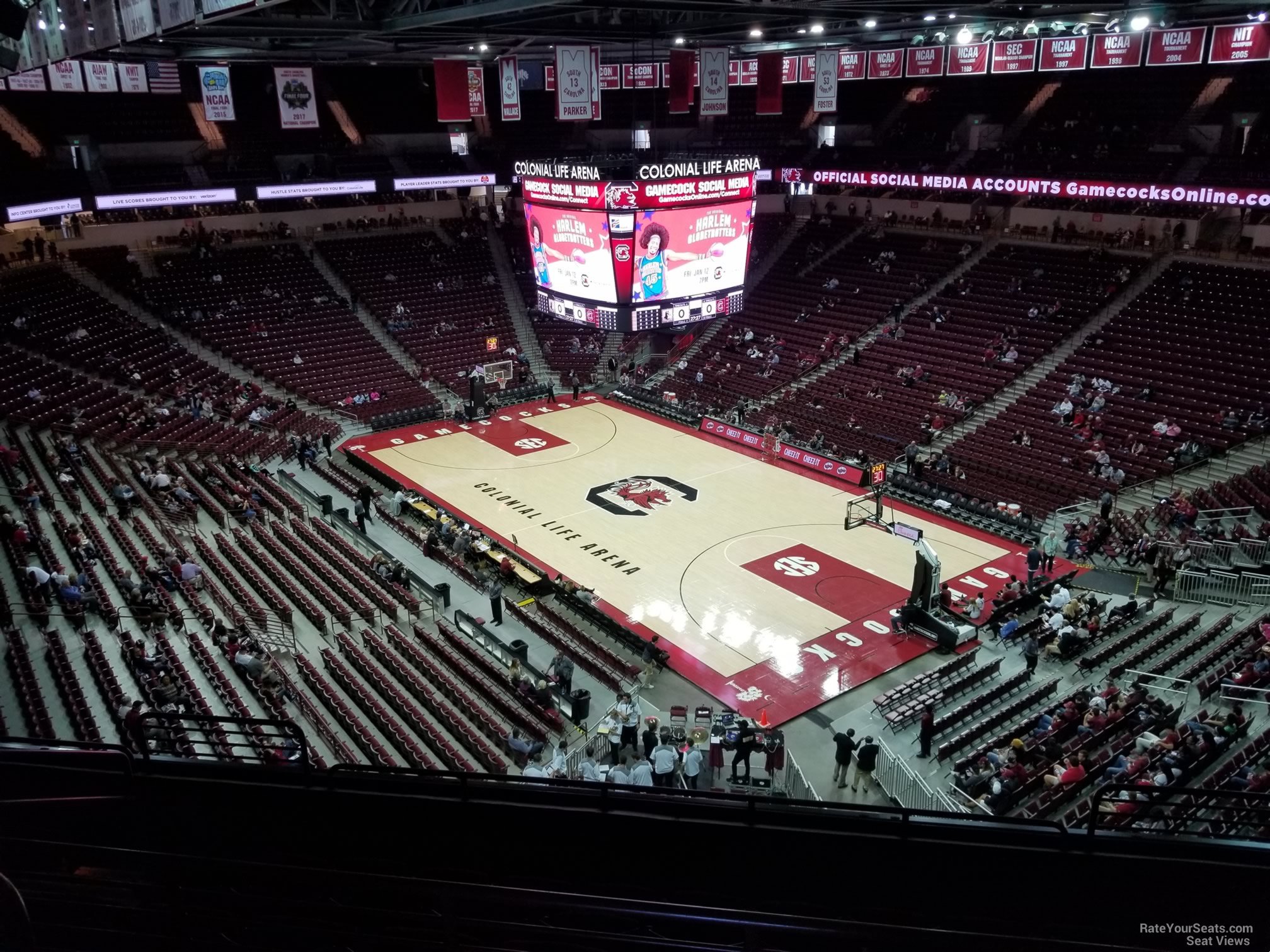 section 218, row 7 seat view  for basketball - colonial life arena
