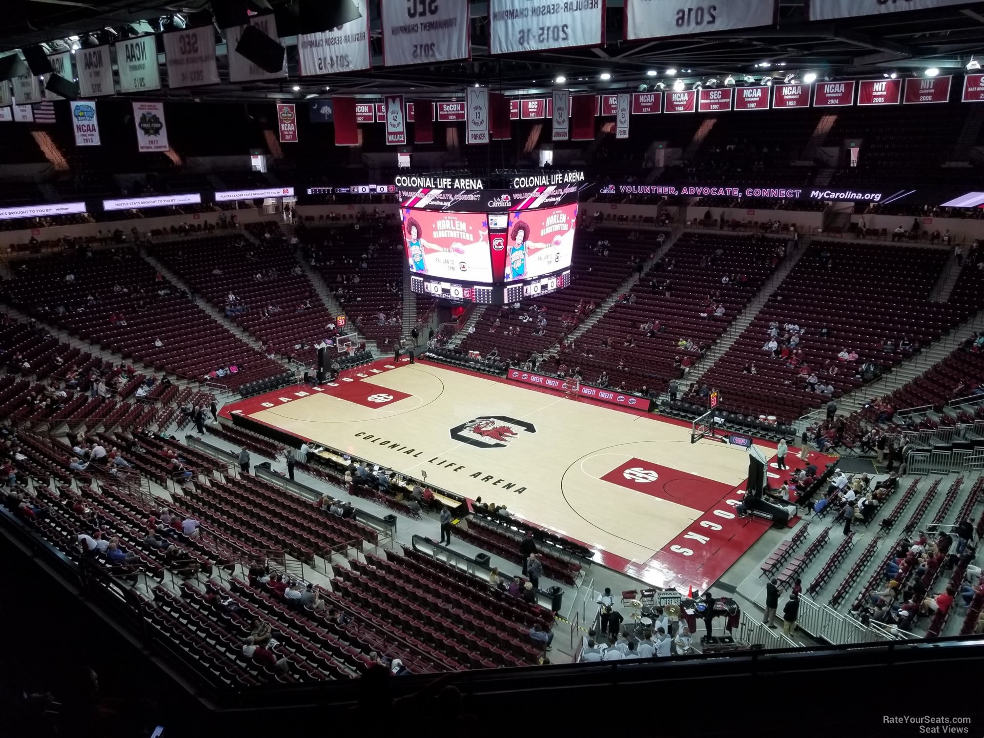 section 219, row 7 seat view  for basketball - colonial life arena