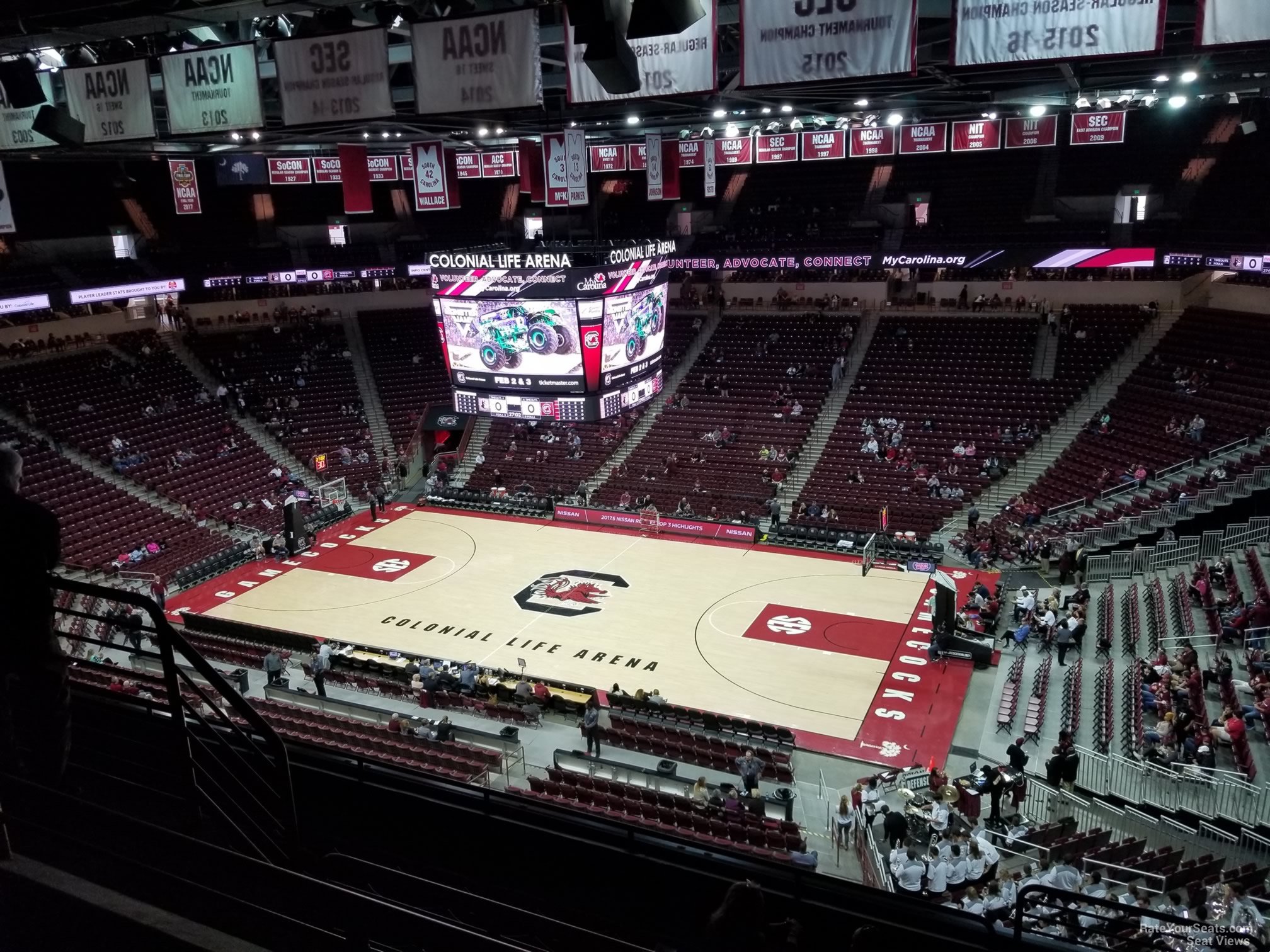 section 220, row 7 seat view  for basketball - colonial life arena