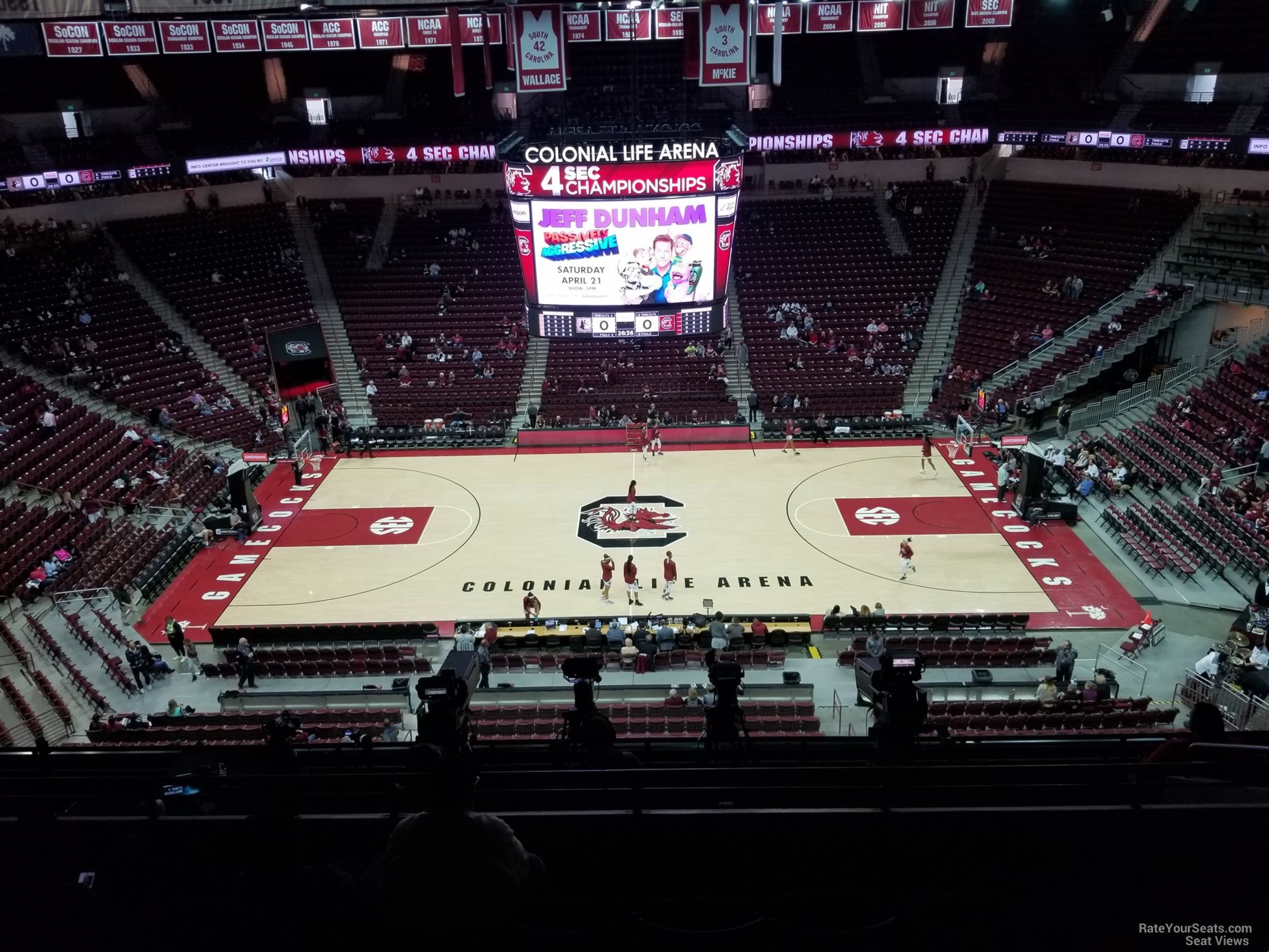 section 222, row 7 seat view  for basketball - colonial life arena