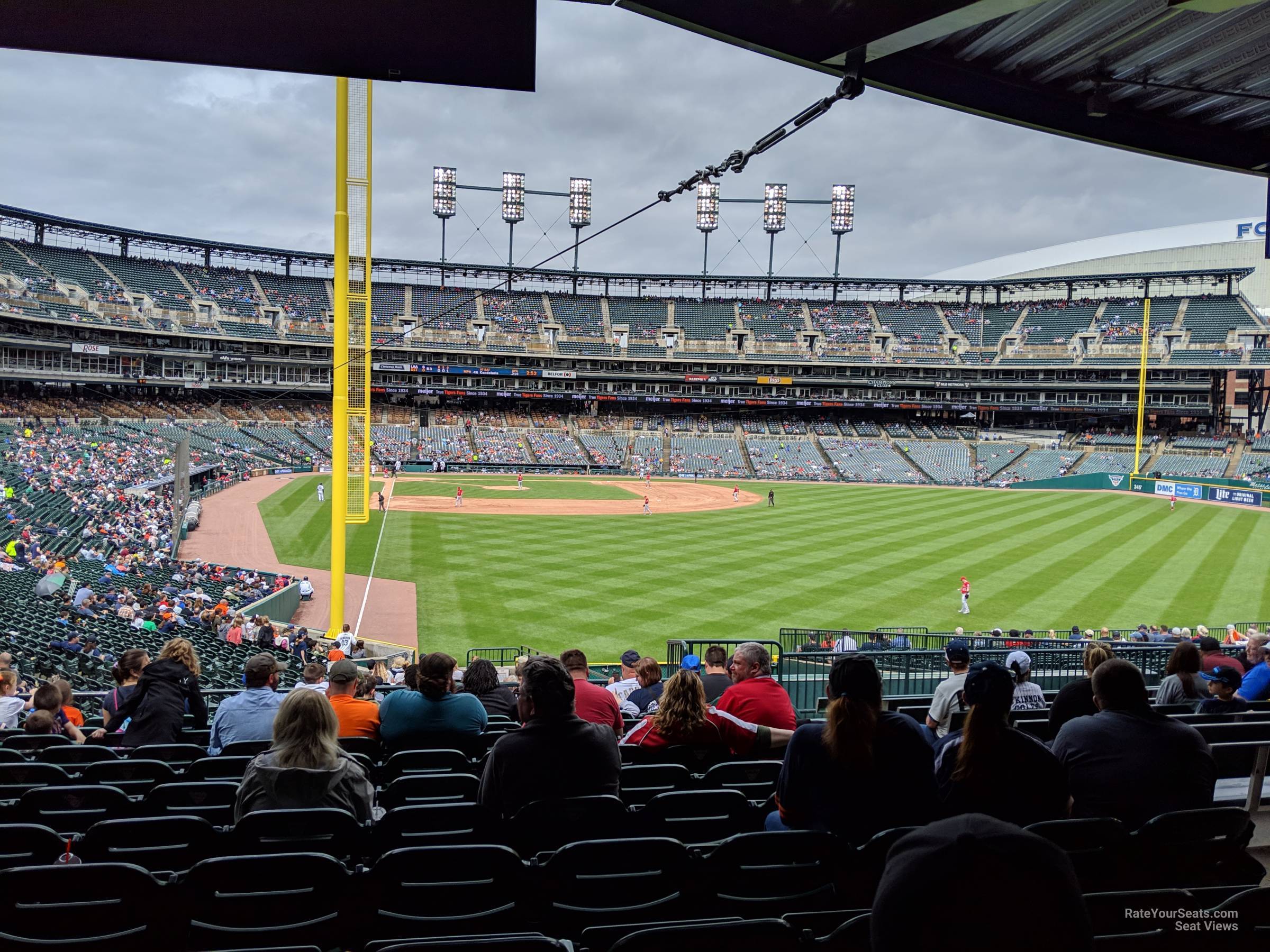 section 107, row 47 seat view  for baseball - comerica park