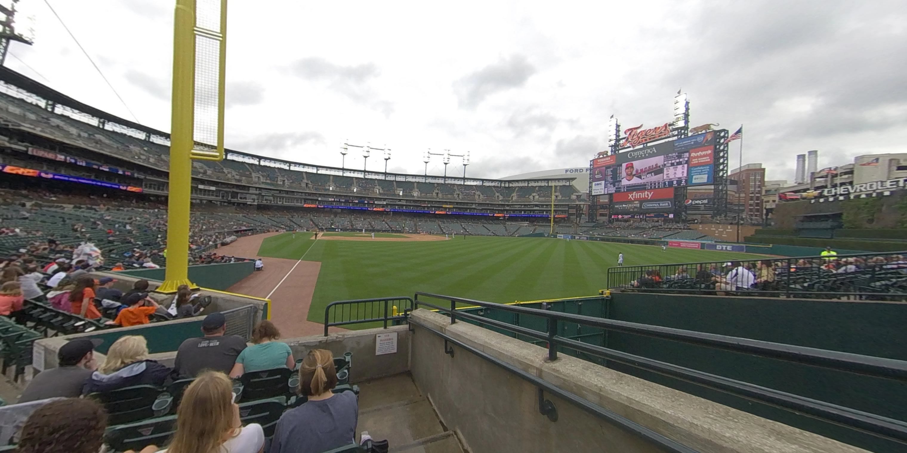 section 110 panoramic seat view  for baseball - comerica park