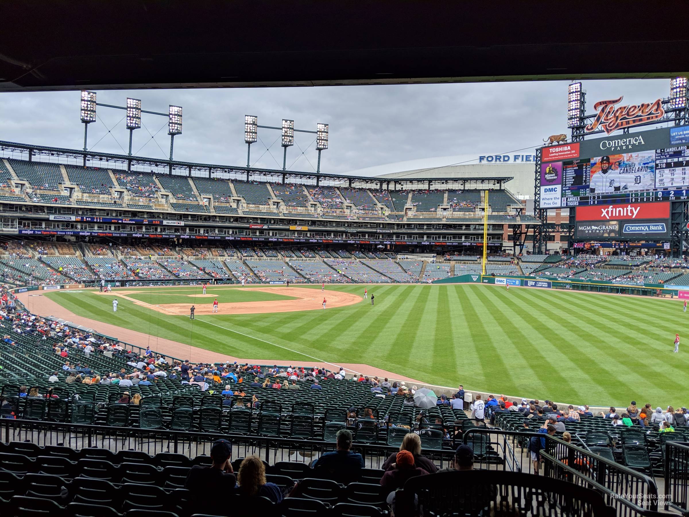 section 113, row 44 seat view  for baseball - comerica park