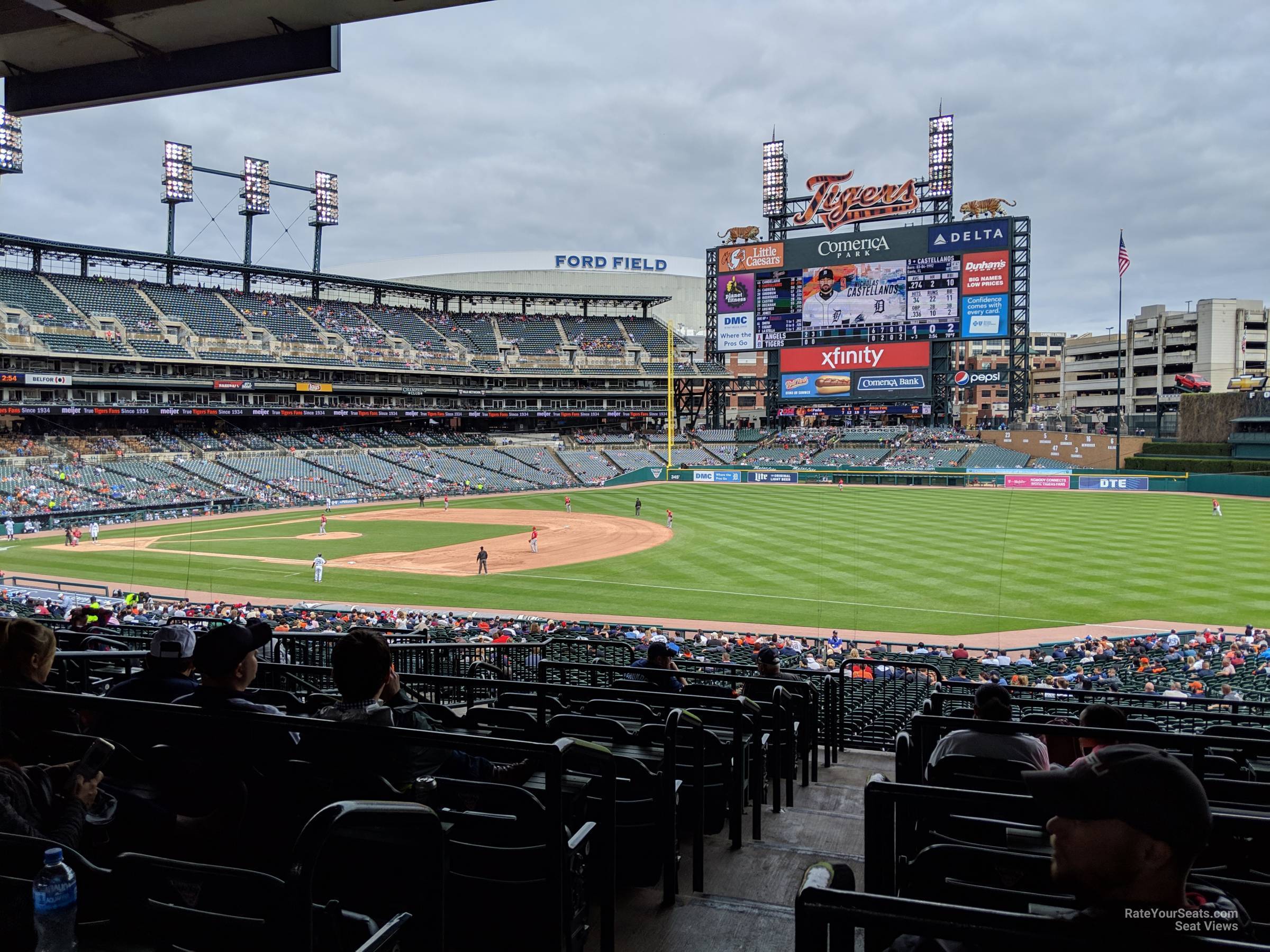 terrace 116, row h_2 seat view  for baseball - comerica park