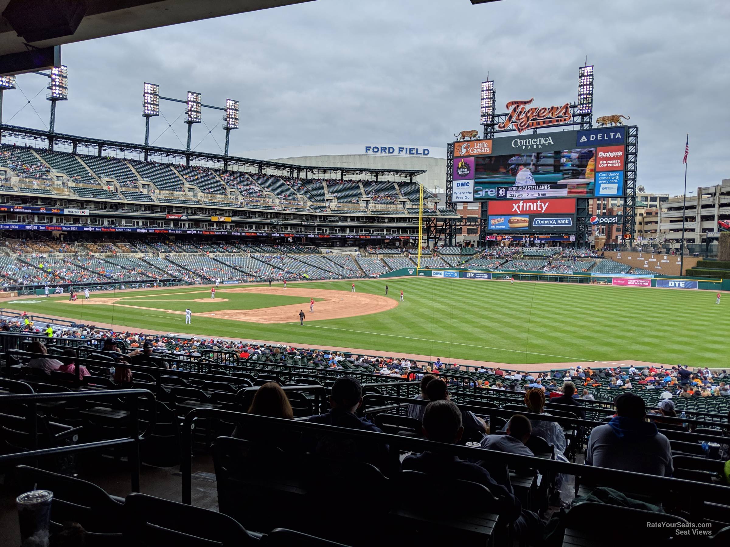 terrace 116, row h_3 seat view  for baseball - comerica park