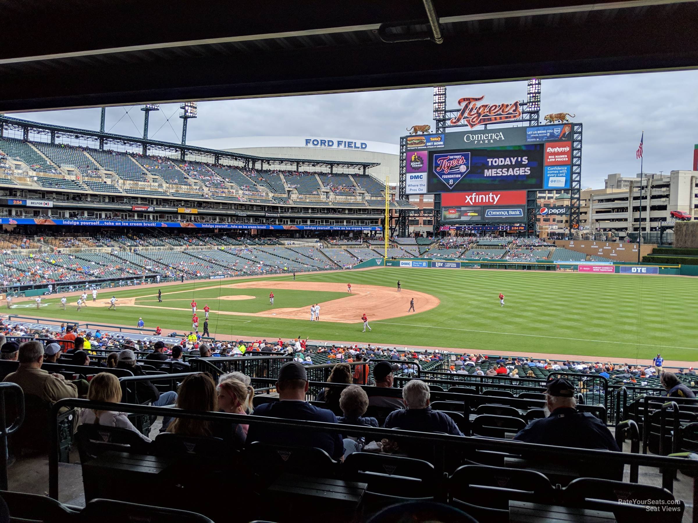 terrace 118, row h_1 seat view  for baseball - comerica park