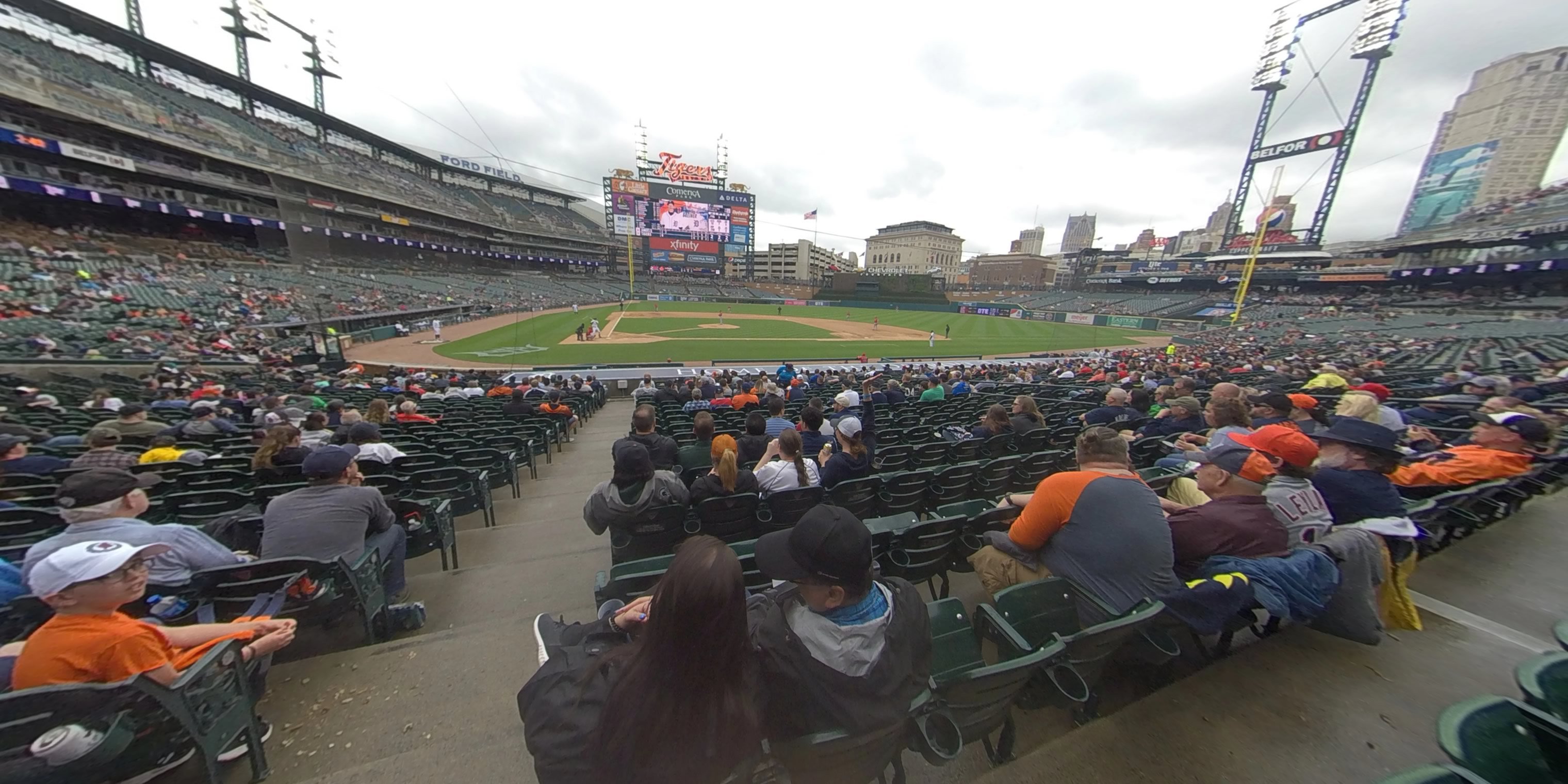 section 123 panoramic seat view  for baseball - comerica park