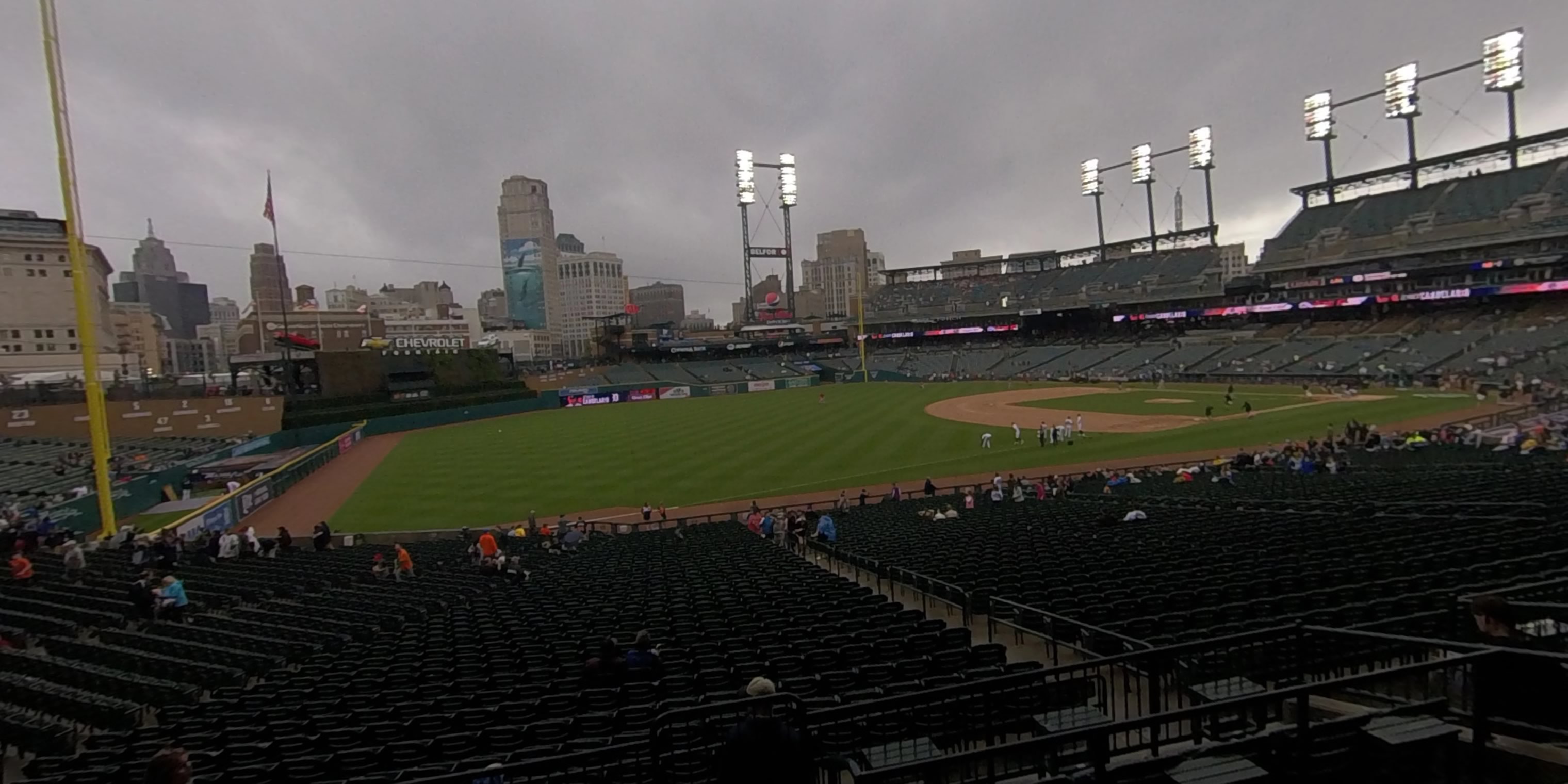 terrace 140 panoramic seat view  for baseball - comerica park