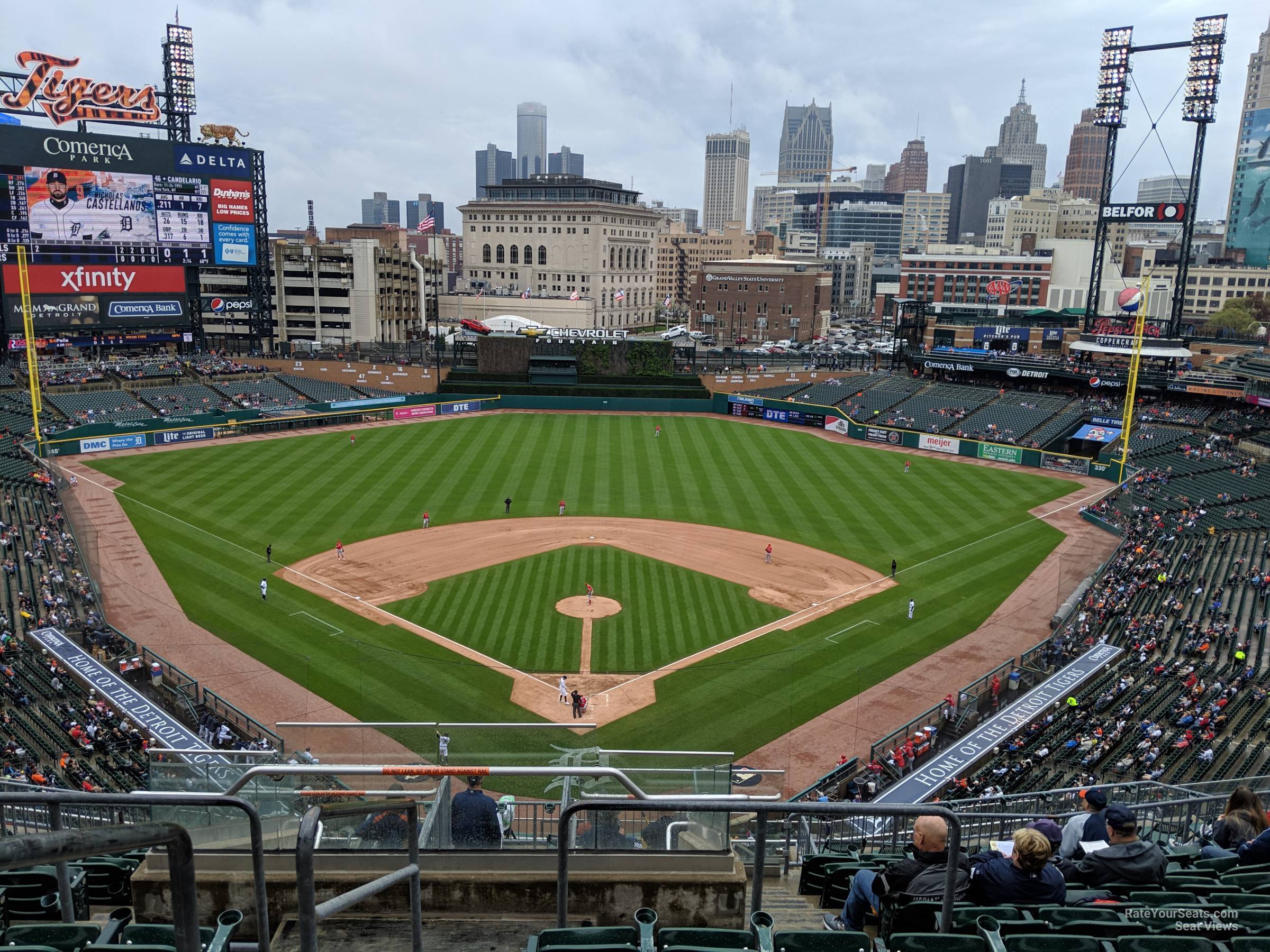 section 327, row 8 seat view  for baseball - comerica park