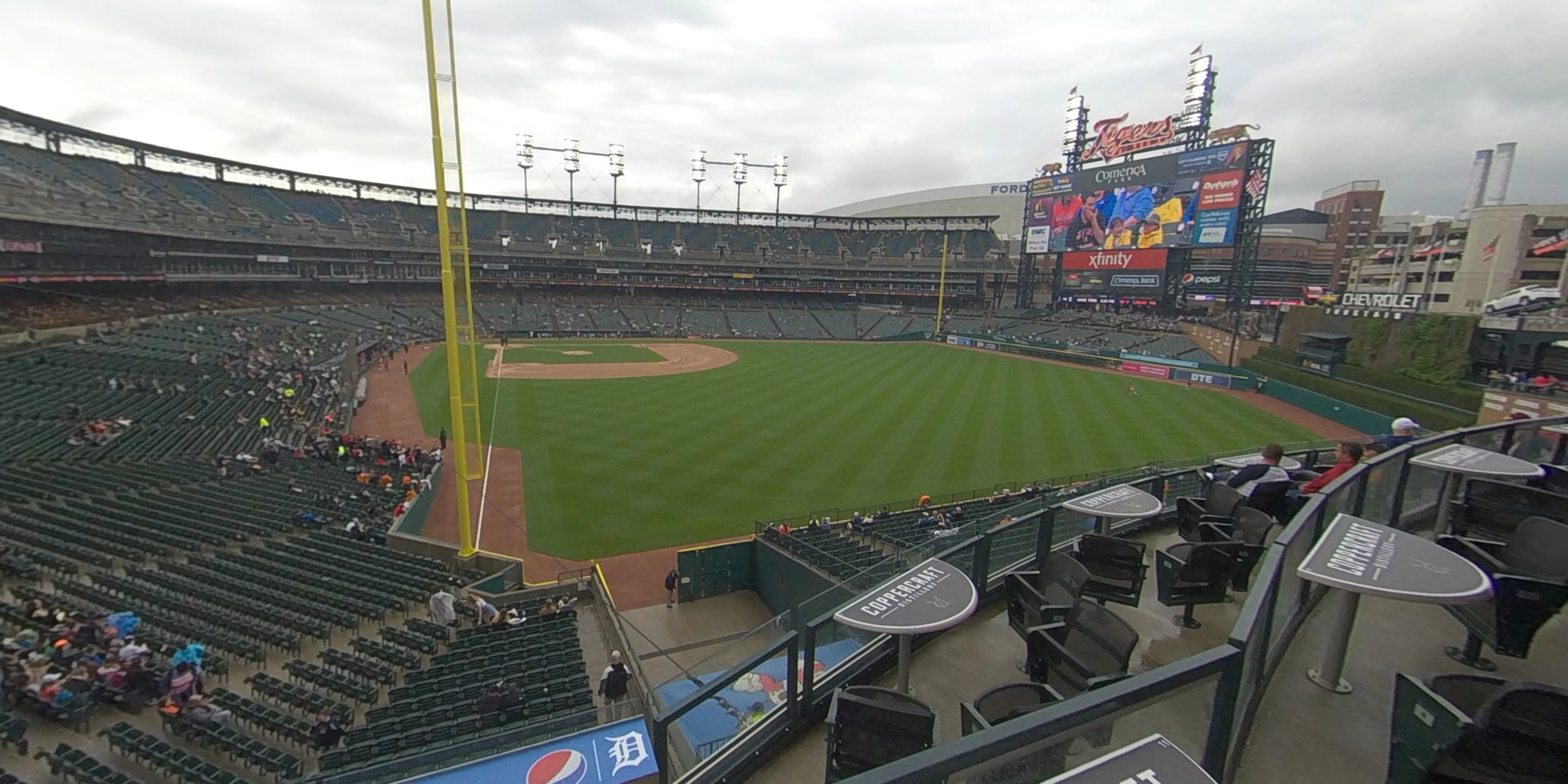 right field balcony 1 panoramic seat view  for baseball - comerica park