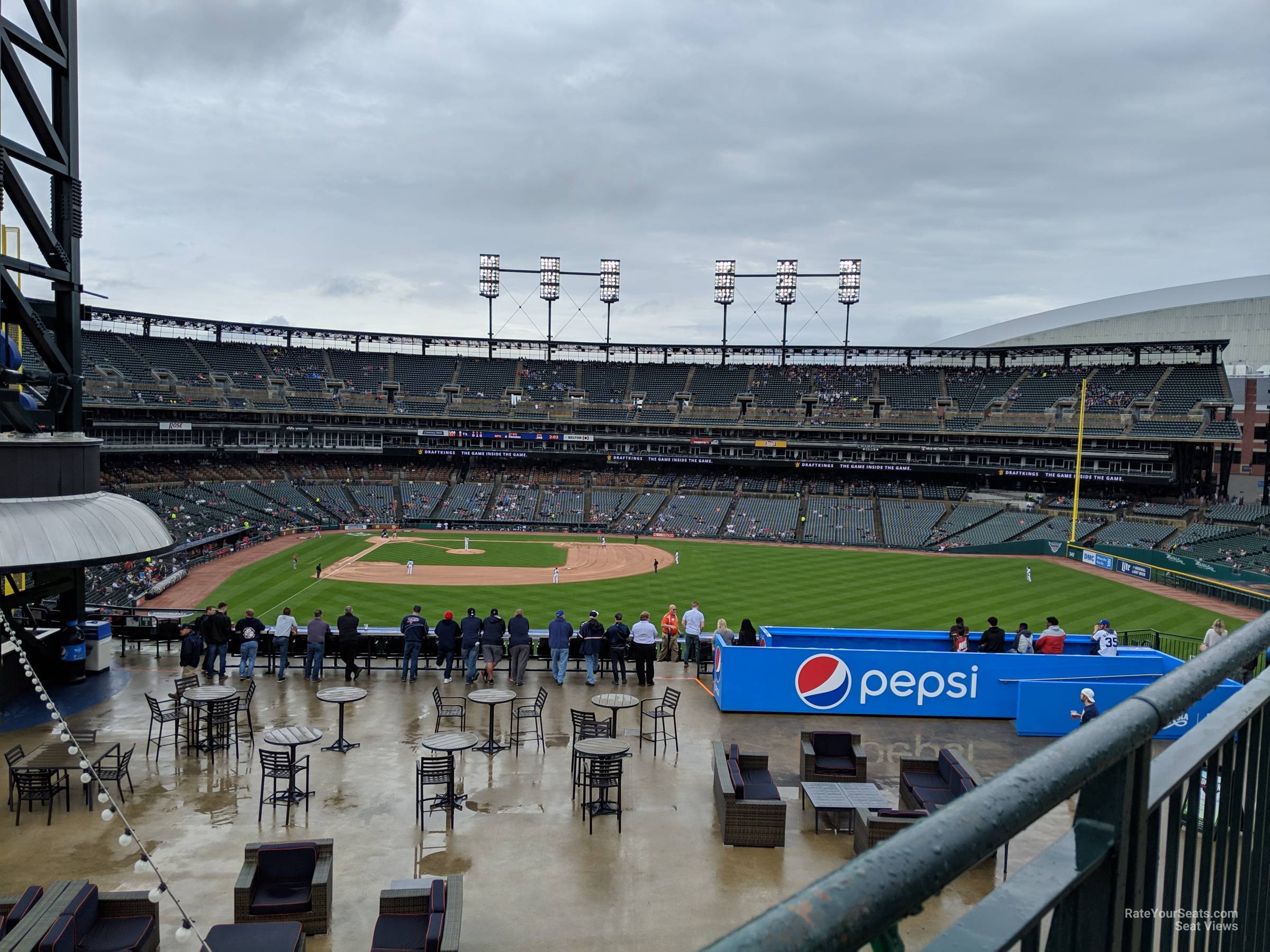 right field balcony tables seat view  for baseball - comerica park