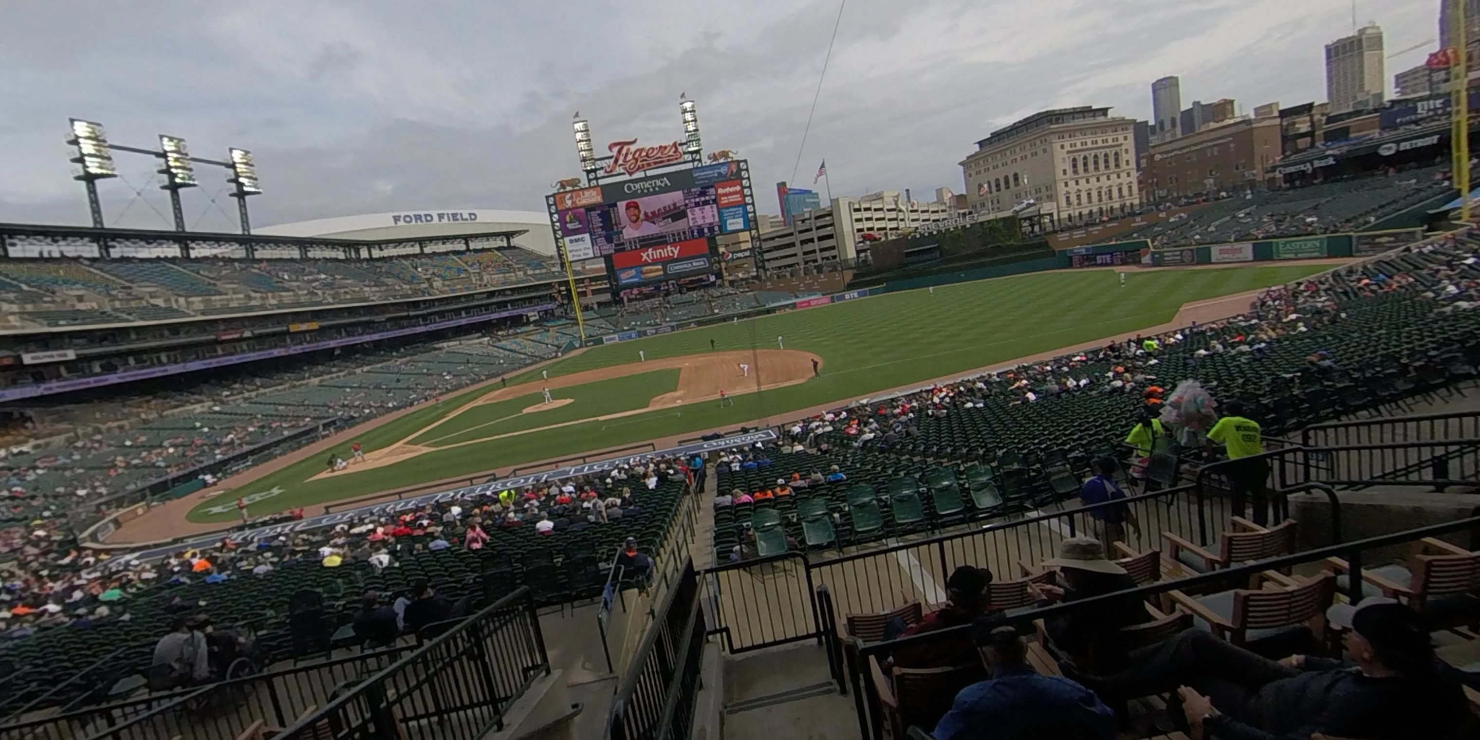 tiger den 121 panoramic seat view  for baseball - comerica park