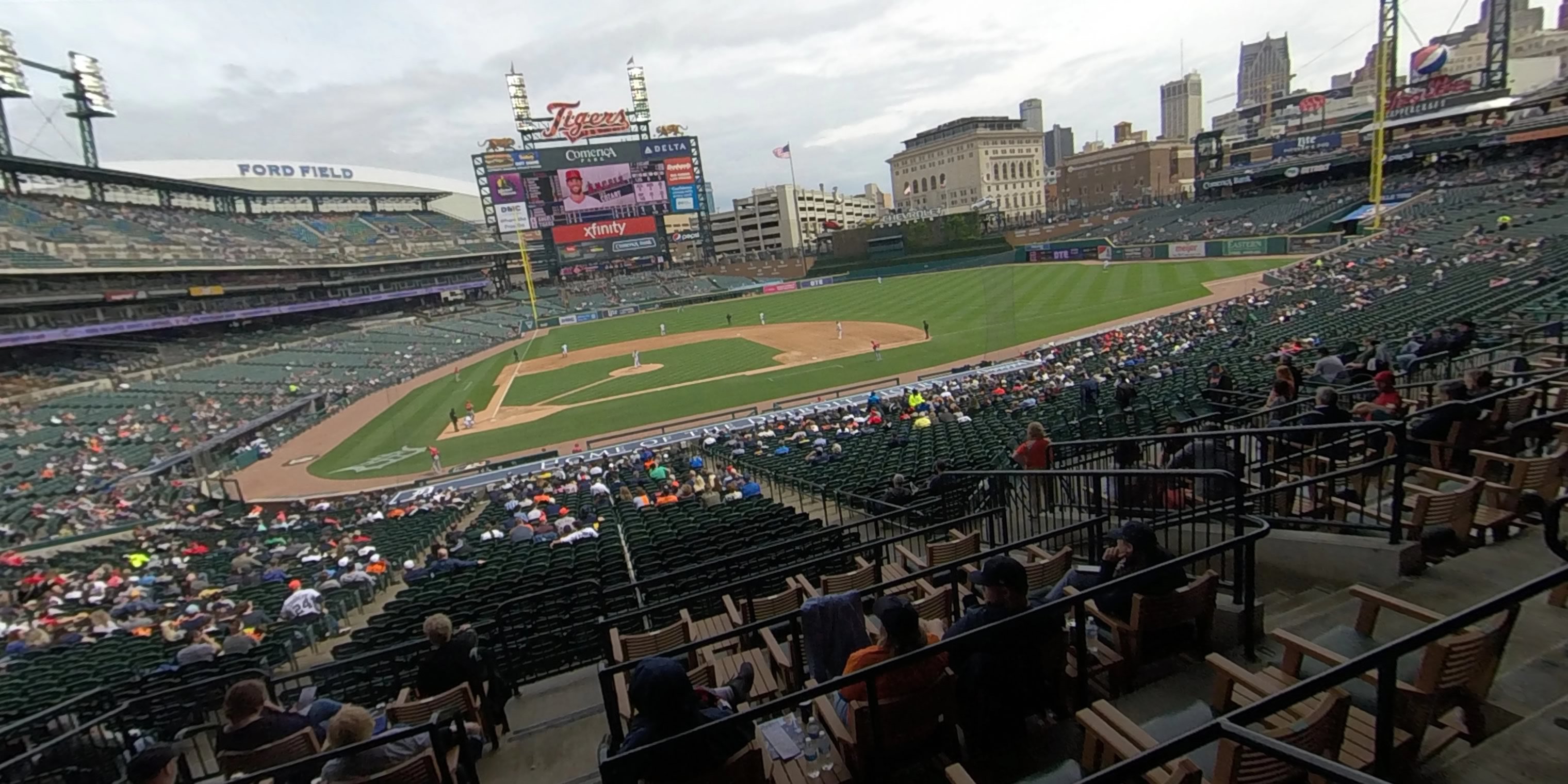 tiger den 123 panoramic seat view  for baseball - comerica park