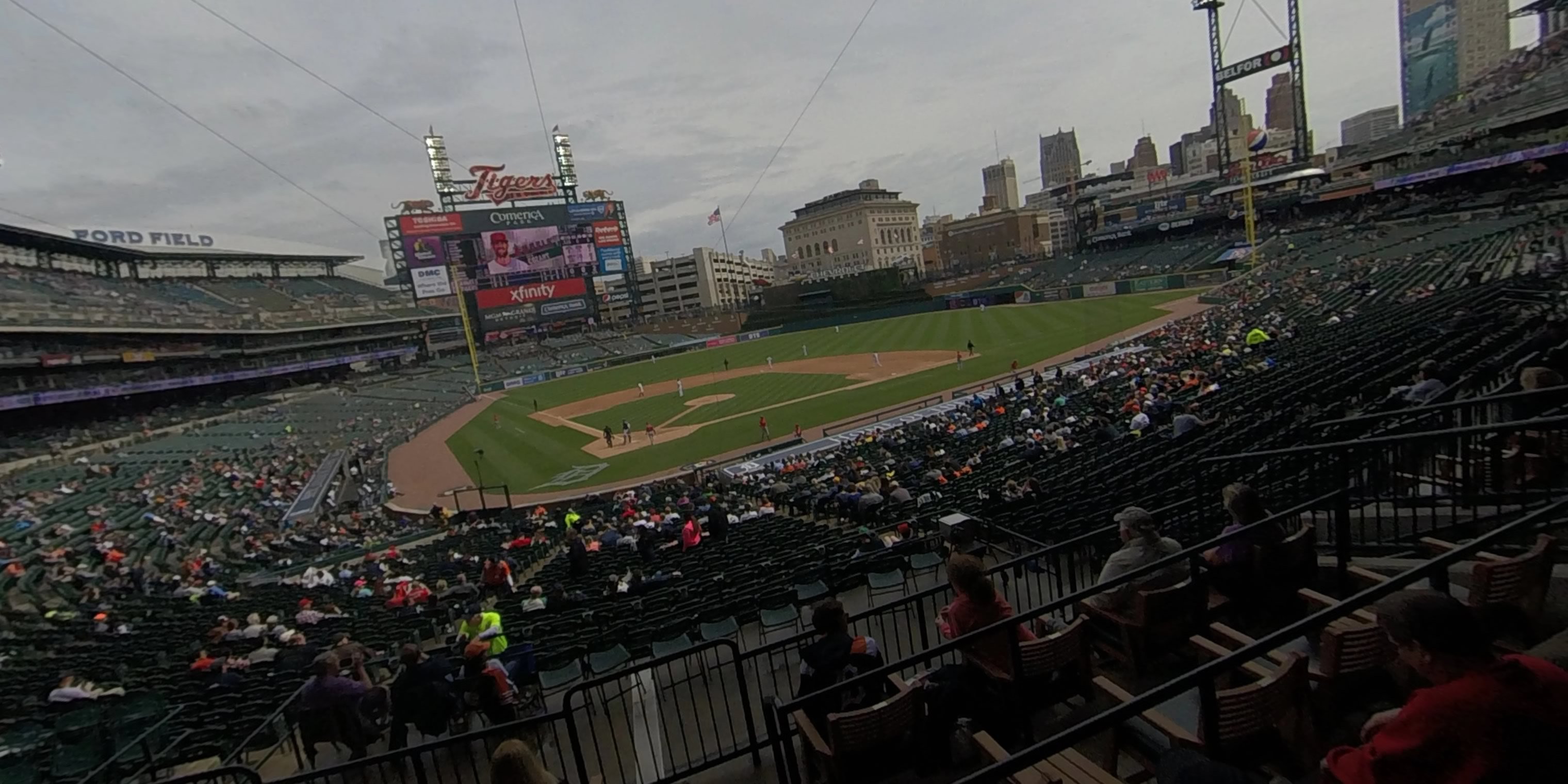 tiger den 125 panoramic seat view  for baseball - comerica park