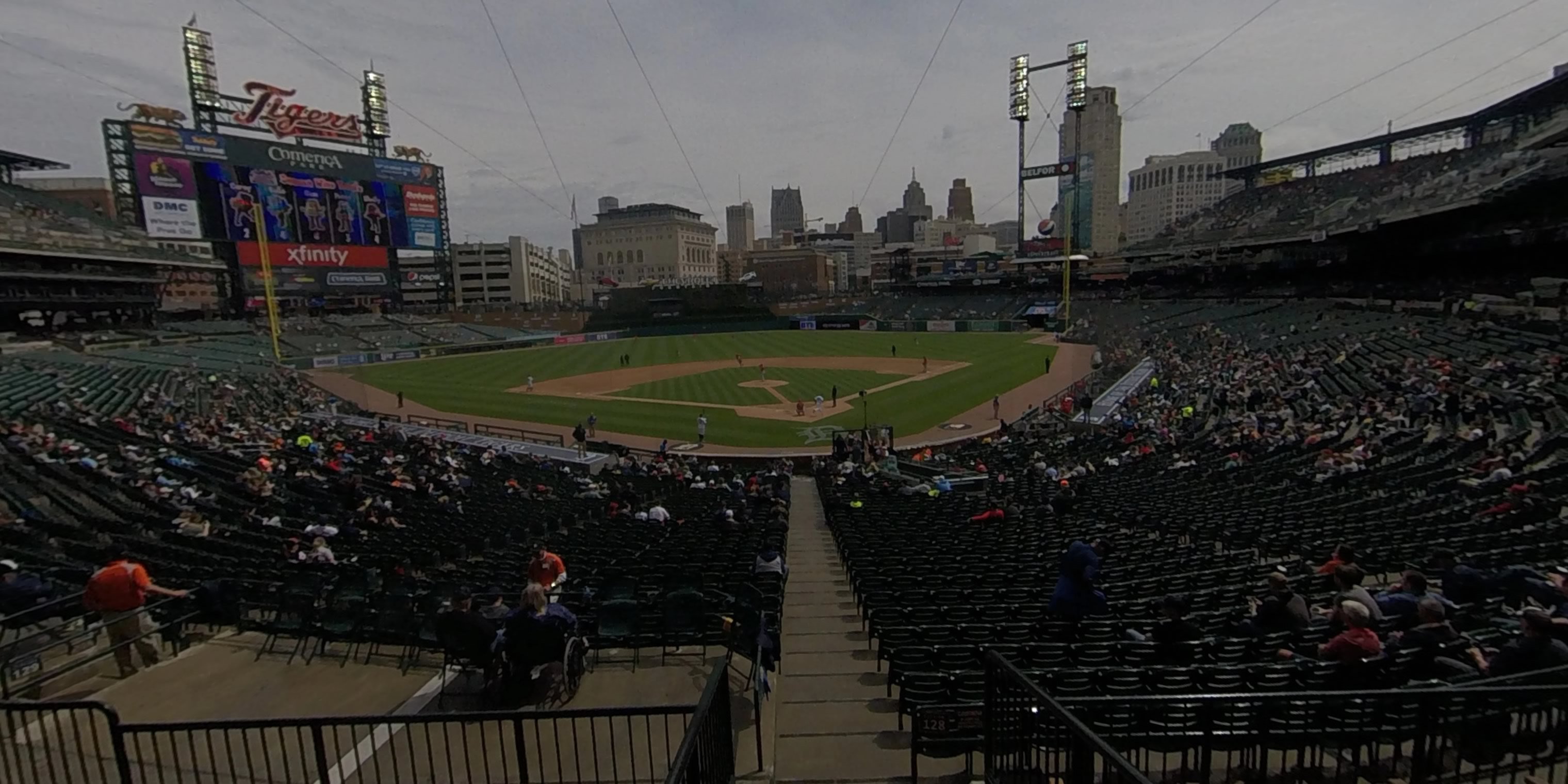 tiger den 129 panoramic seat view  for baseball - comerica park
