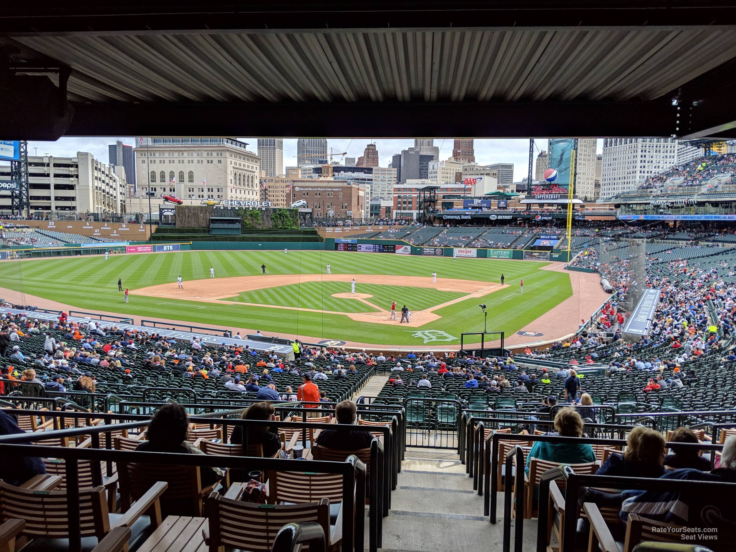 tiger den 11 seat view  for baseball - comerica park