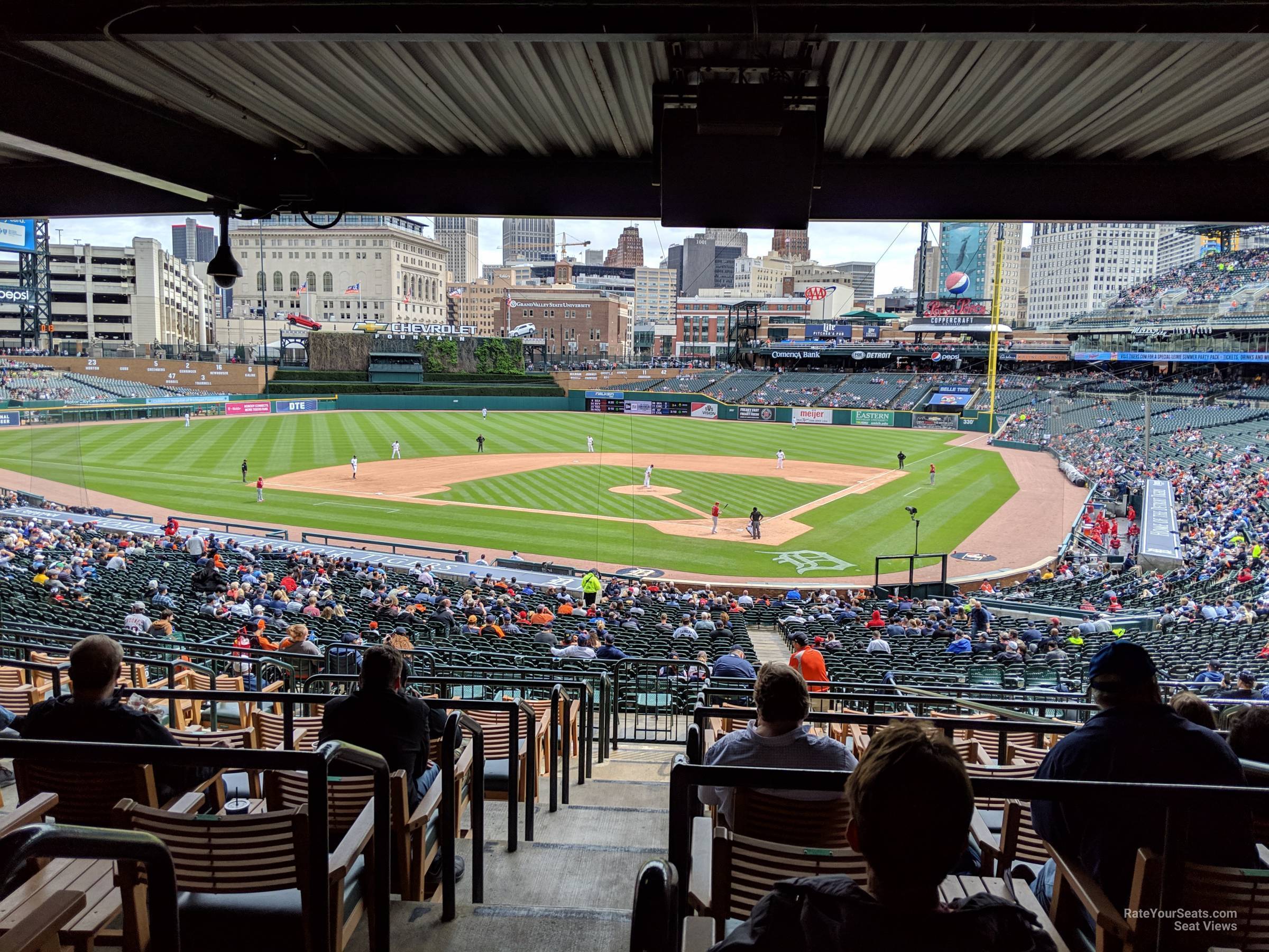 tiger den 130 seat view  for baseball - comerica park