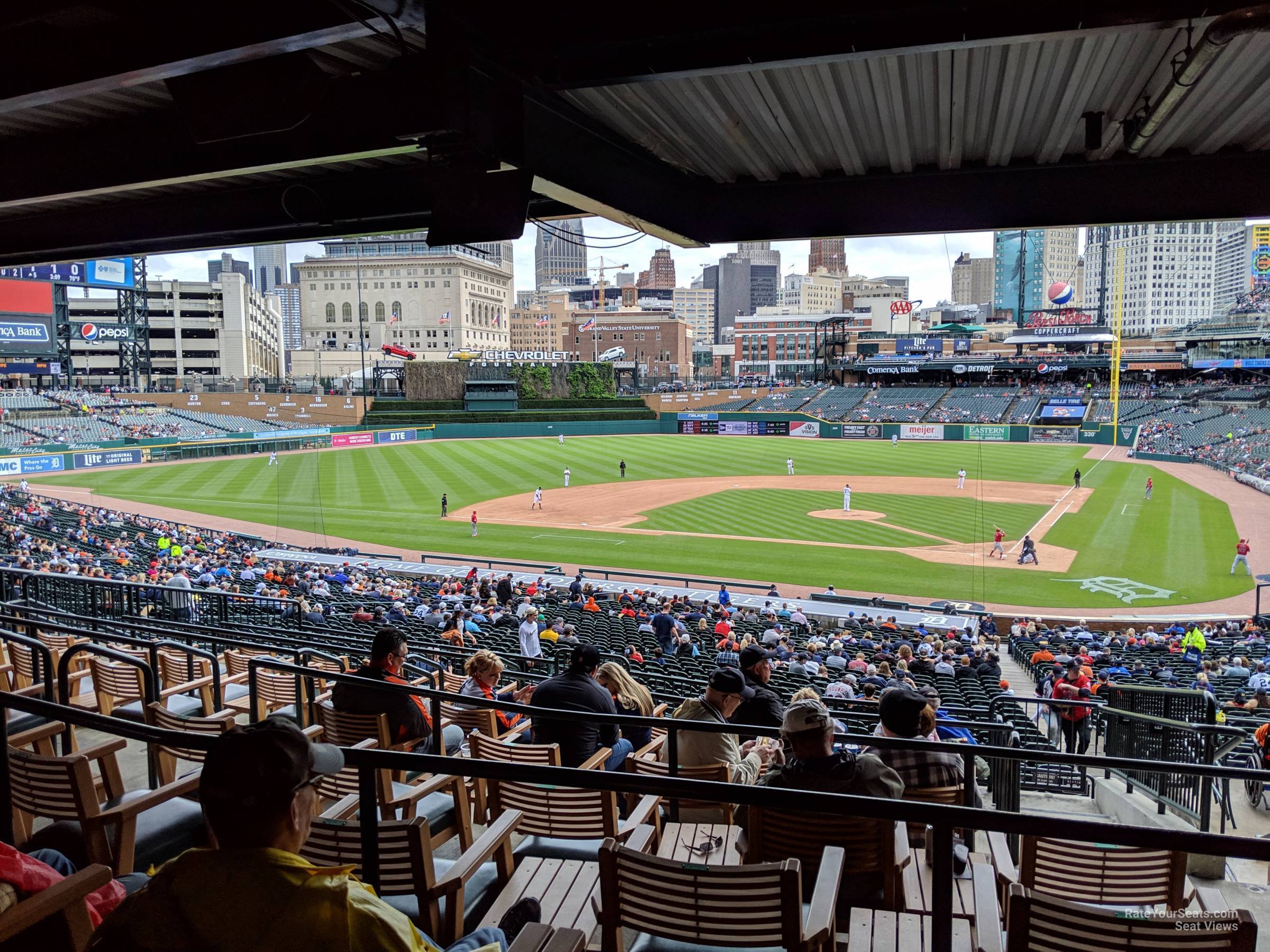 tiger den 15 seat view  for baseball - comerica park