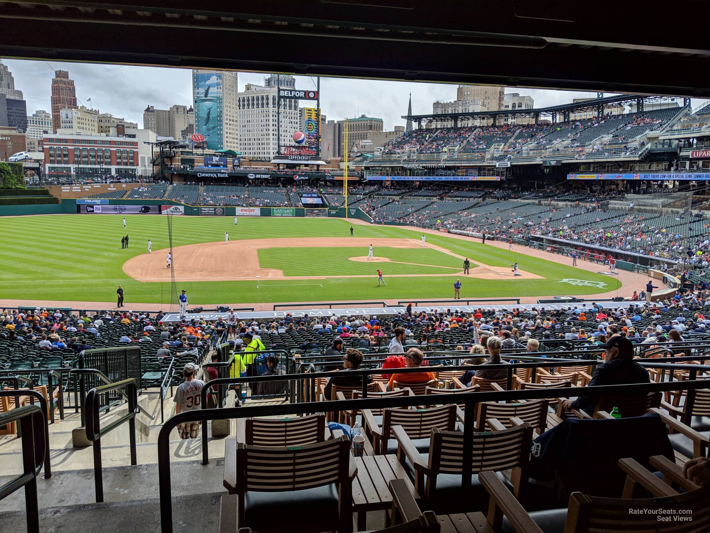 tiger den 21 seat view  for baseball - comerica park