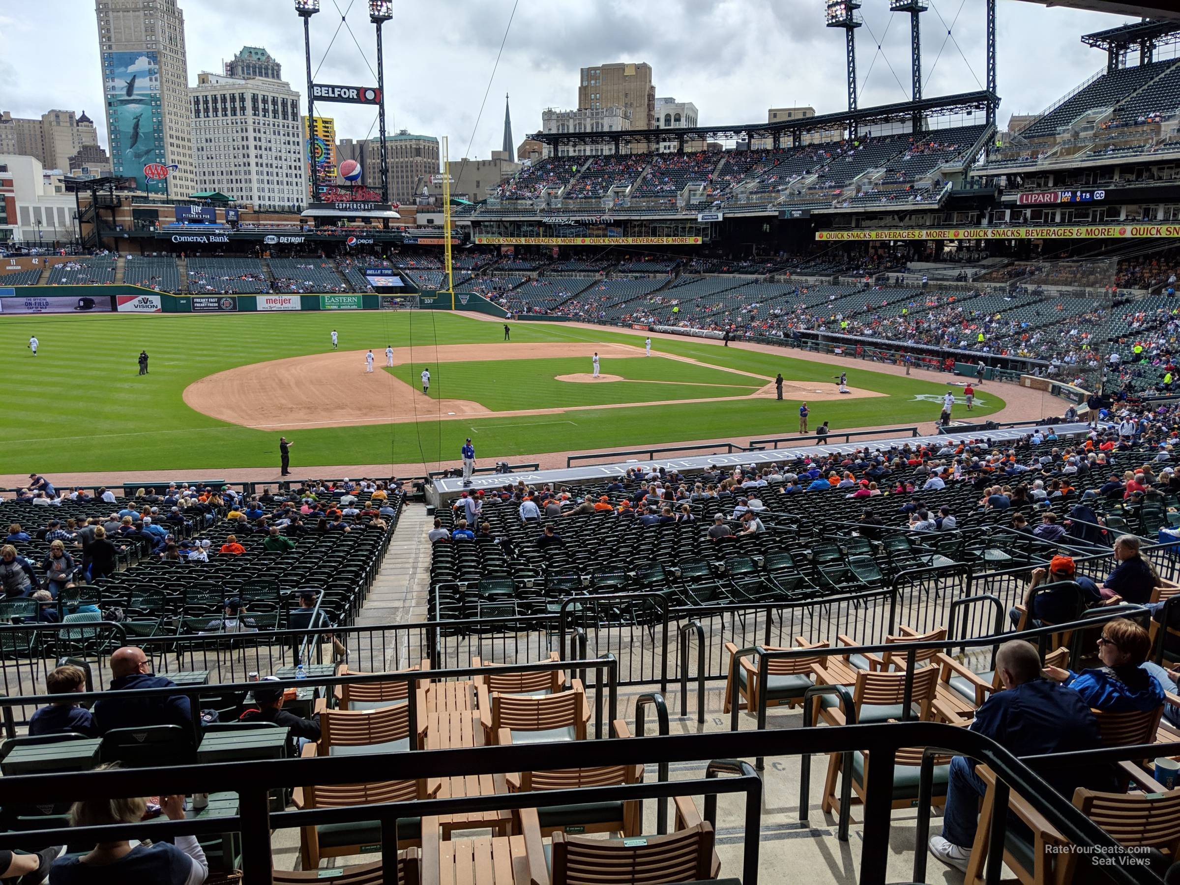 tiger den 135 seat view  for baseball - comerica park