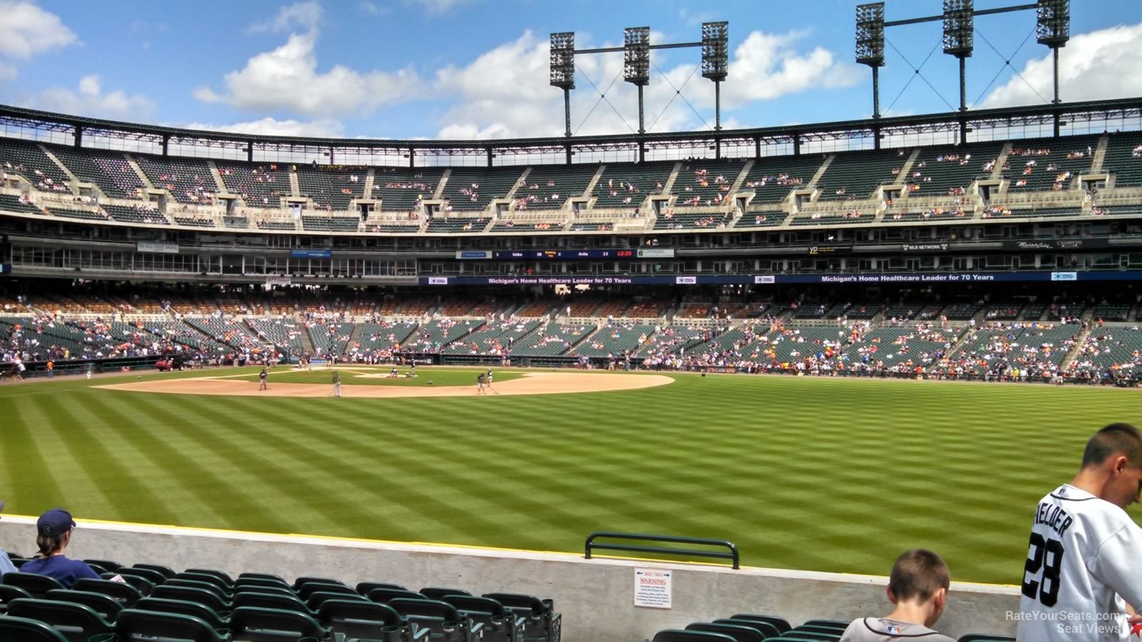 section 101, row r seat view  for baseball - comerica park