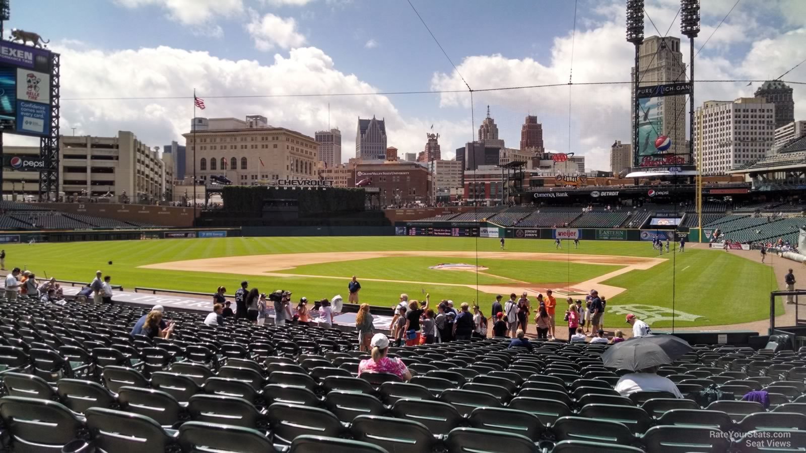 section 130, row 26 seat view  for baseball - comerica park