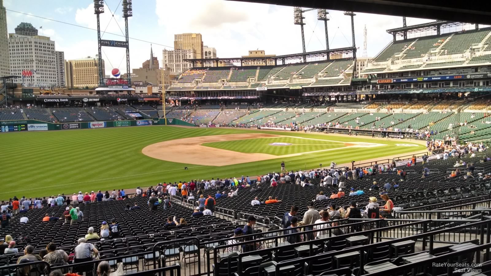 terrace 138, row g seat view  for baseball - comerica park