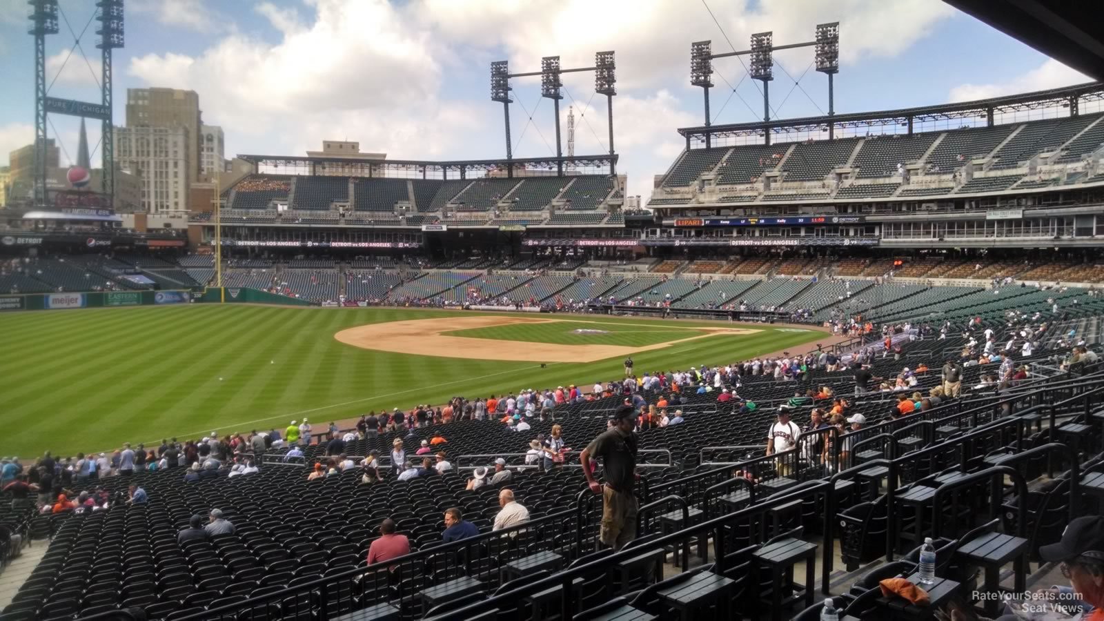 terrace 141, row e seat view  for baseball - comerica park