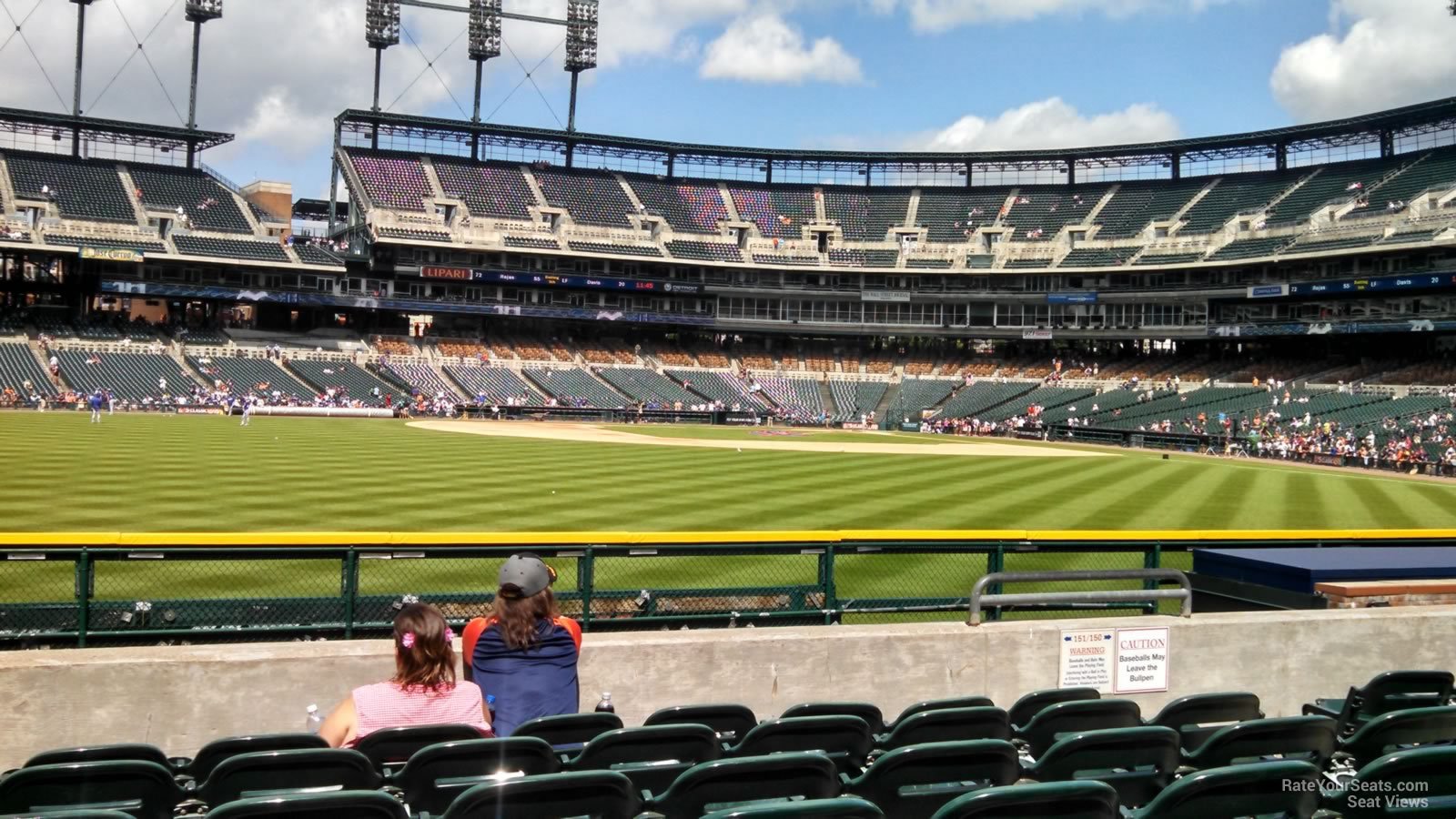 section 151, row g seat view  for baseball - comerica park