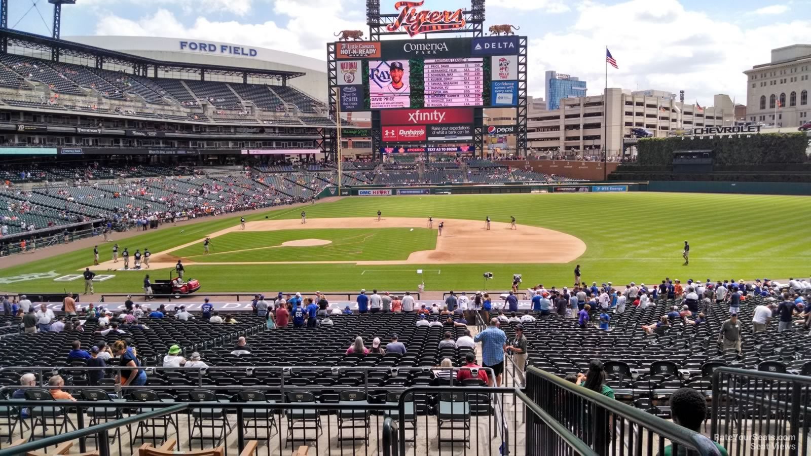 tiger den 2 seat view  for baseball - comerica park
