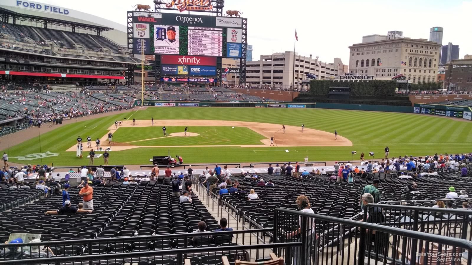 tiger den 4 seat view  for baseball - comerica park