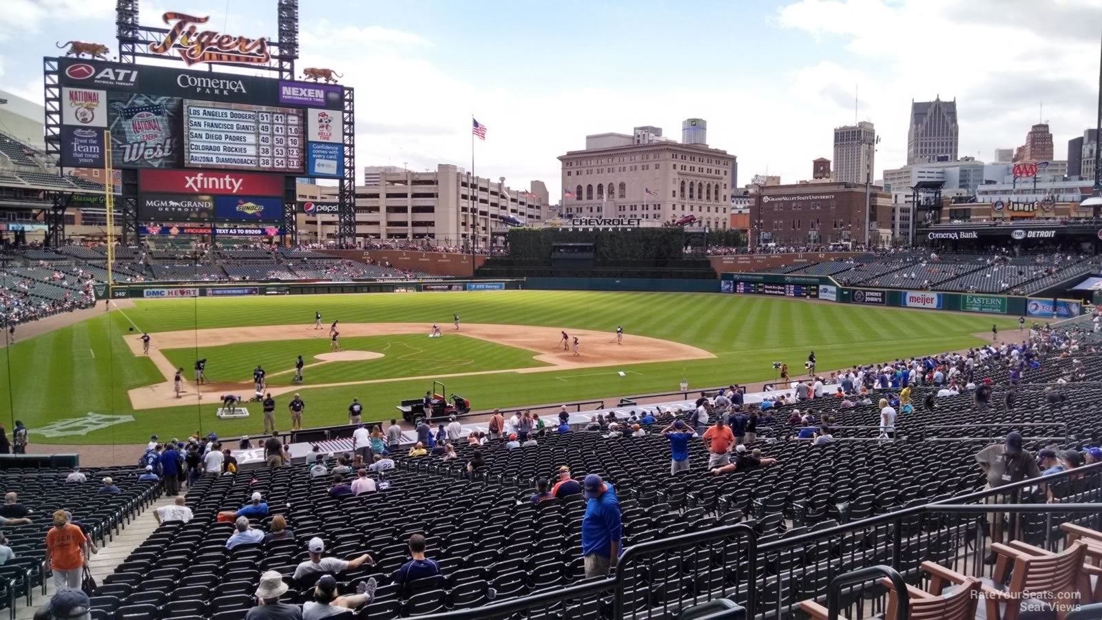 tiger den 5 seat view  for baseball - comerica park