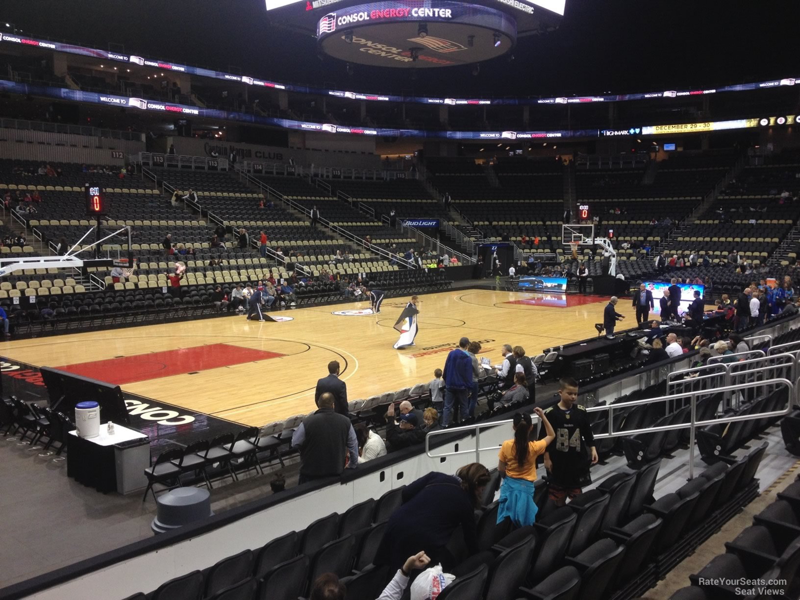 section 104, row g seat view  for basketball - ppg paints arena