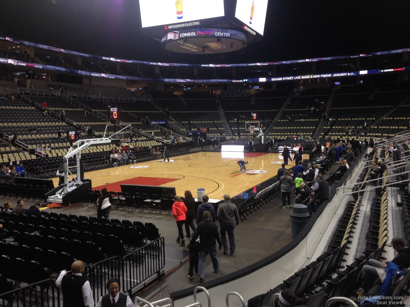 section 105, row g seat view  for basketball - ppg paints arena