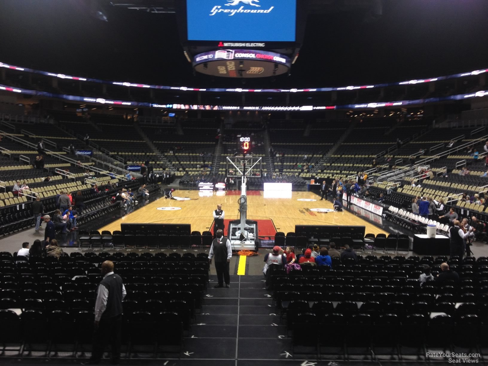 section 107, row g seat view  for basketball - ppg paints arena