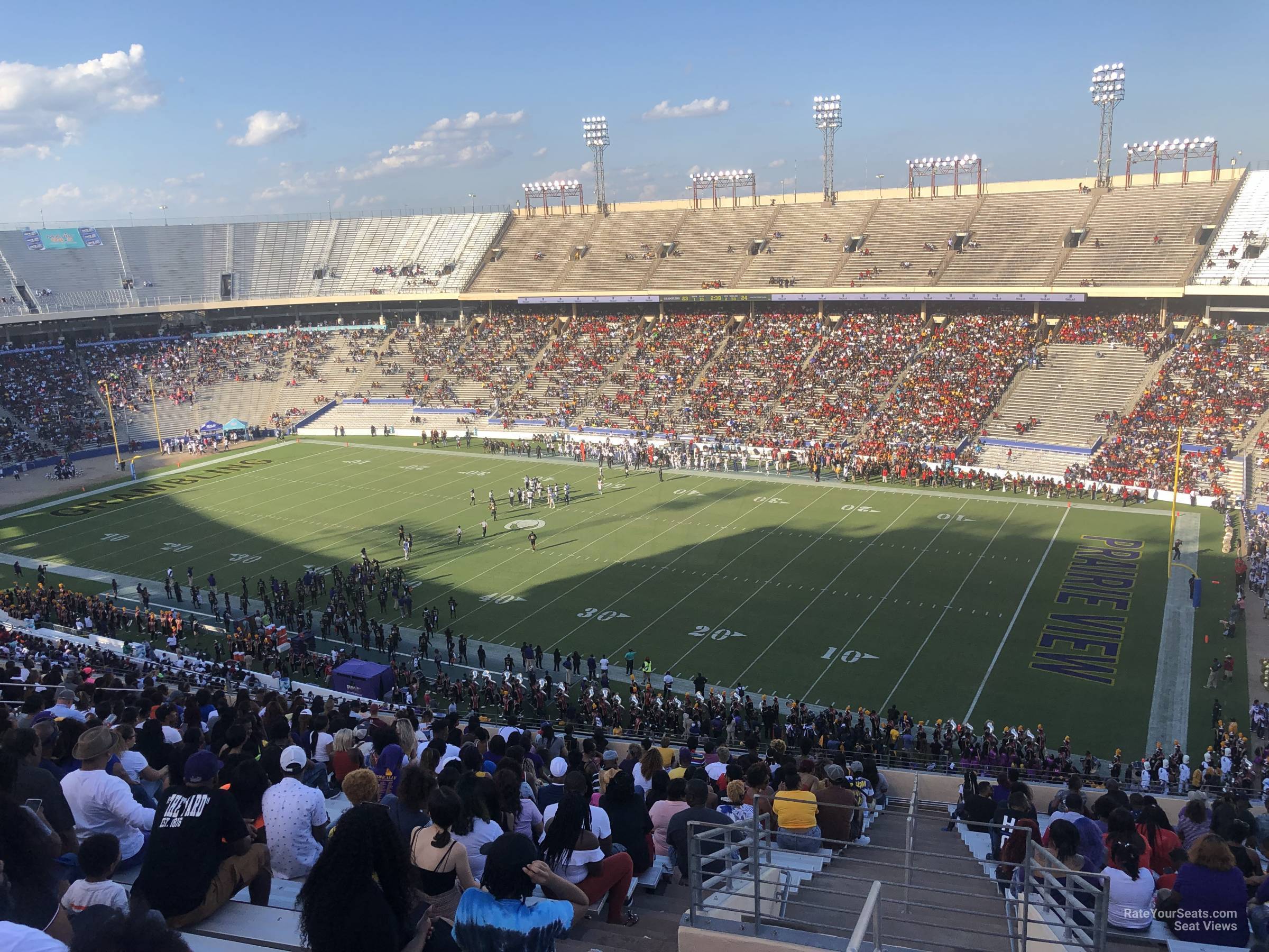 section 102, row 28 seat view  - cotton bowl stadium