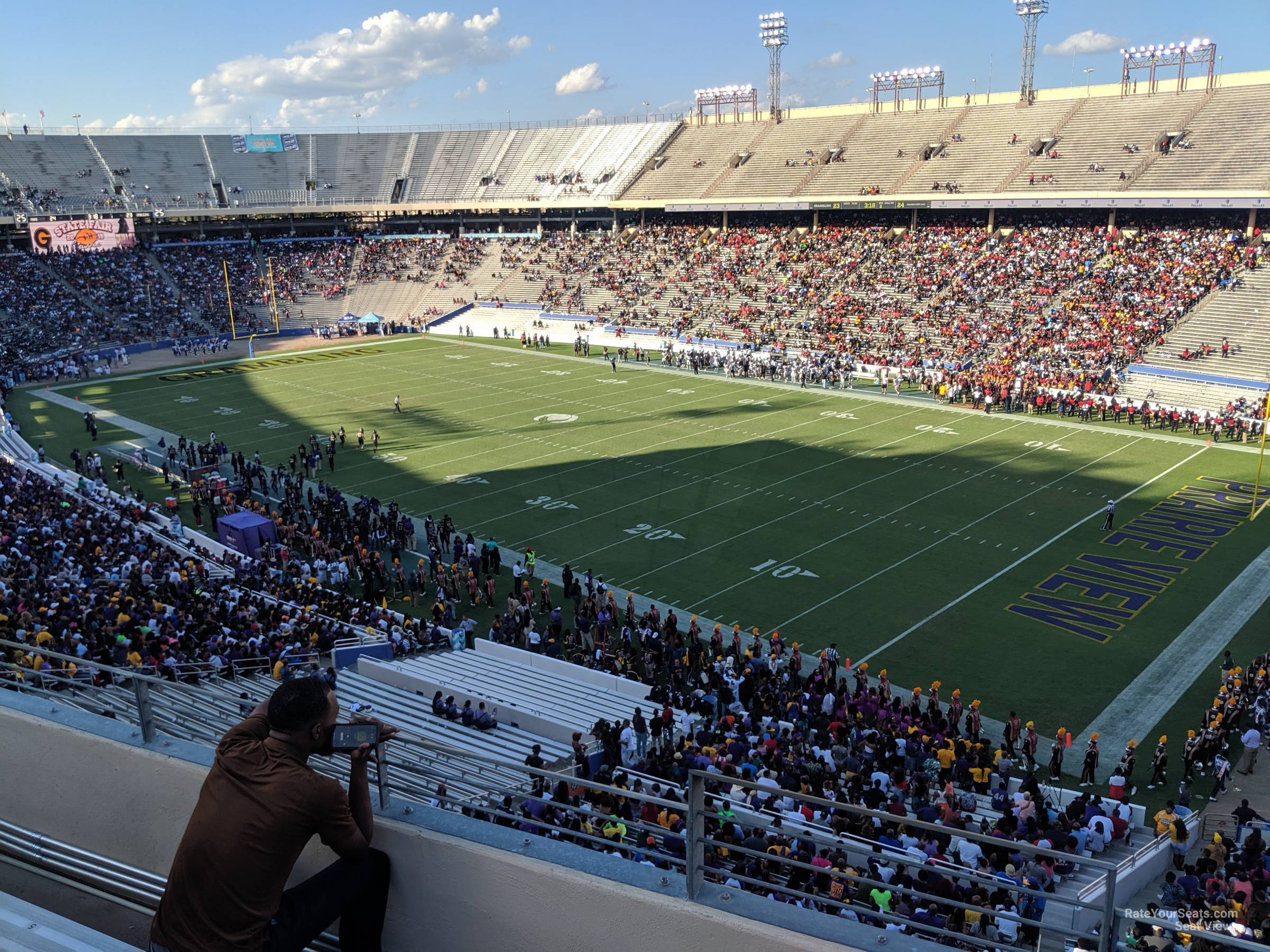 section 102, row 5 seat view  - cotton bowl