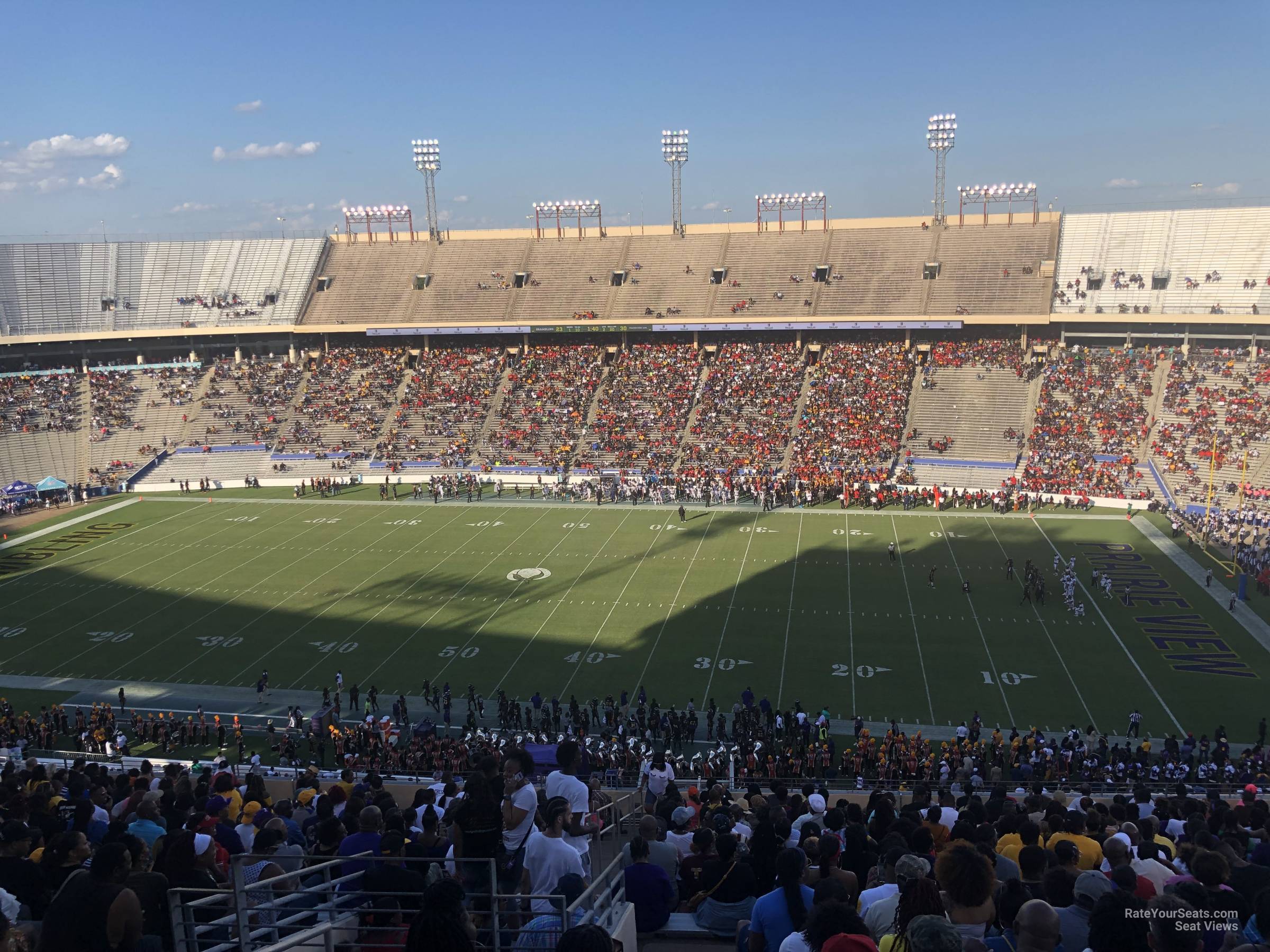 section 104, row 28 seat view  - cotton bowl